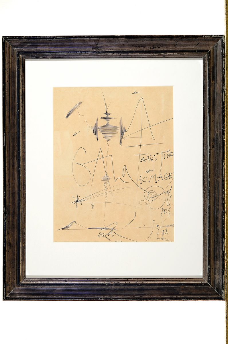 Detail k: Salvador Dali,1904-1989, orig. Zeichnung, Kugelschreiber Zeichnung auf Papier, zweimal handsigniert, handsigniert und datiert unten rechts, erneut ...
