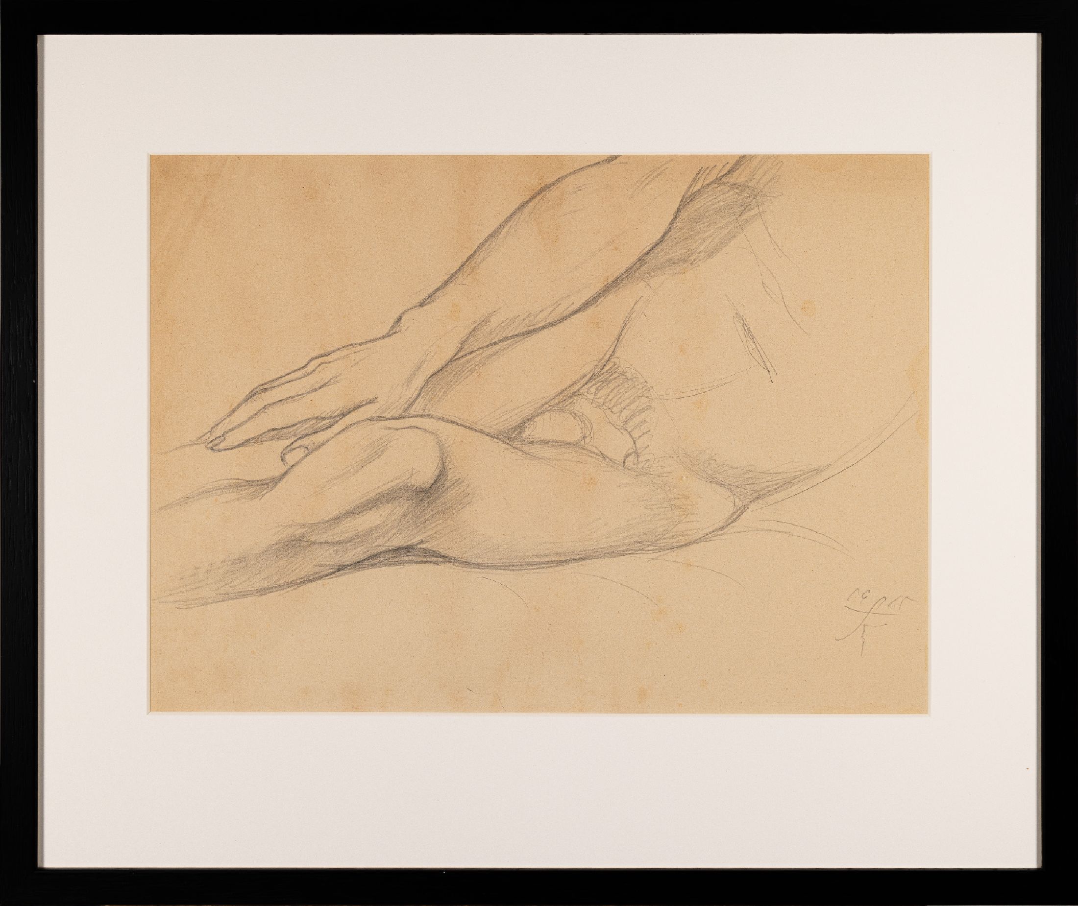 Fritz Köthe, 1916 - 2005, Bleistift-Aktzeichnung auf Papier, handmonogrammiert, datiert 1965, 34.5 x 48 cm, Rahmen 52 x 62 cm, Fritz Köthe war ein ...