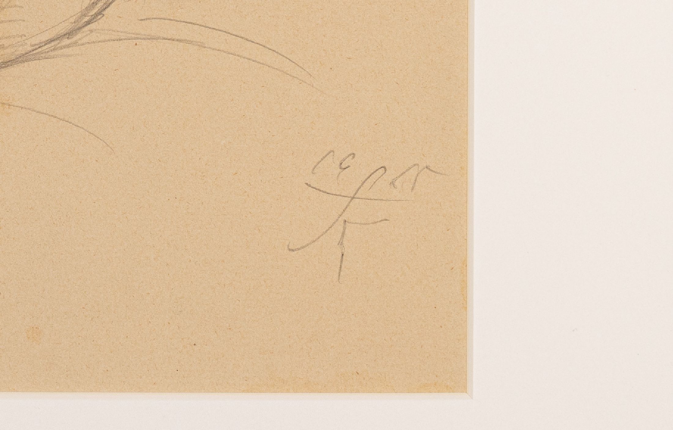 Detail a: Fritz Köthe, 1916 - 2005, Bleistift-Aktzeichnung auf Papier, handmonogrammiert, datiert 1965, 34.5 x 48 cm, Rahmen 52 x 62 cm, Fritz Köthe war ein ...