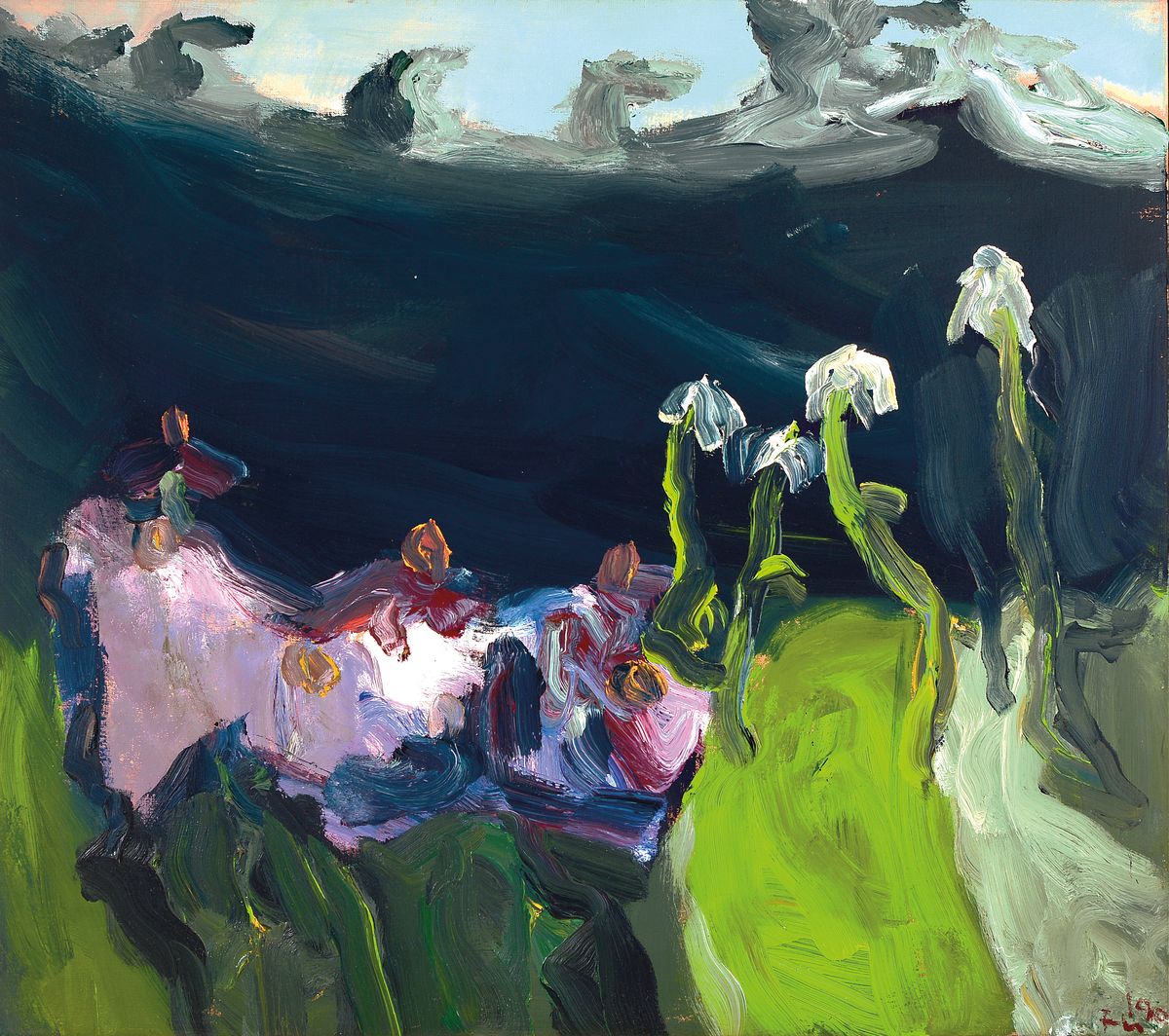 Klaus Fußmann, geb. 1938 Velbert, "Sonnenhut und Margeriten im Garten Gelting", handsigniert, ÖL/Lwd, datiert 1990,75,5 x 85 cm, Rahmen, ...