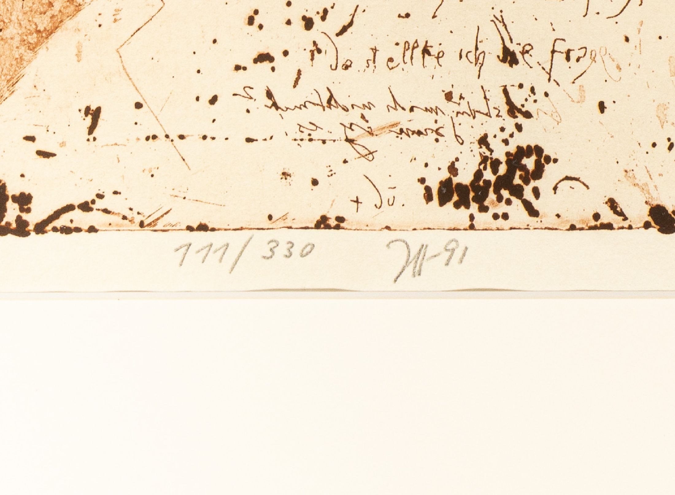 Detail a: Horst Janssen, 1929 - 1995, farbige Radierung auf feinem Japanpapier, handsigniert, nummeriert 111/300, datiert 91, Blattgröße 62.5 x 54 cm, unter ...