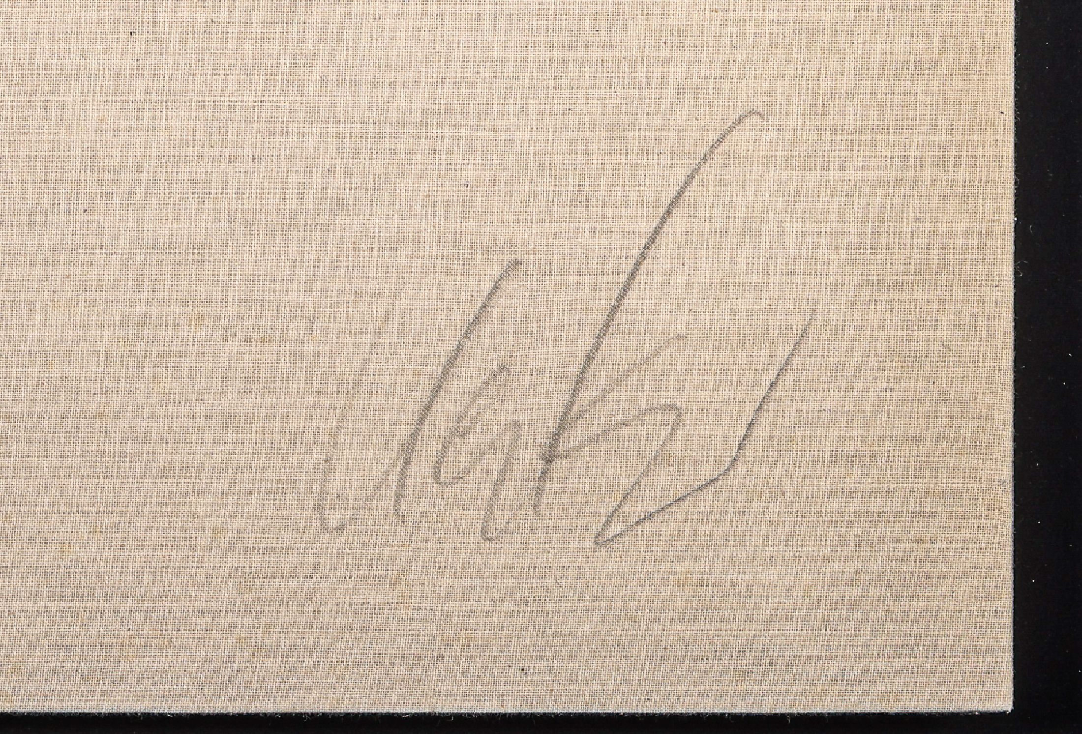 Detail a: Günther Uecker, geb. 1930, Nagelobjekt, Nagel in überarbeiteter Leinenkassette, gerahmt, Objektrahmen, handsigneirt, aus 1970/71, 37.5 x 37.5 cm, ...