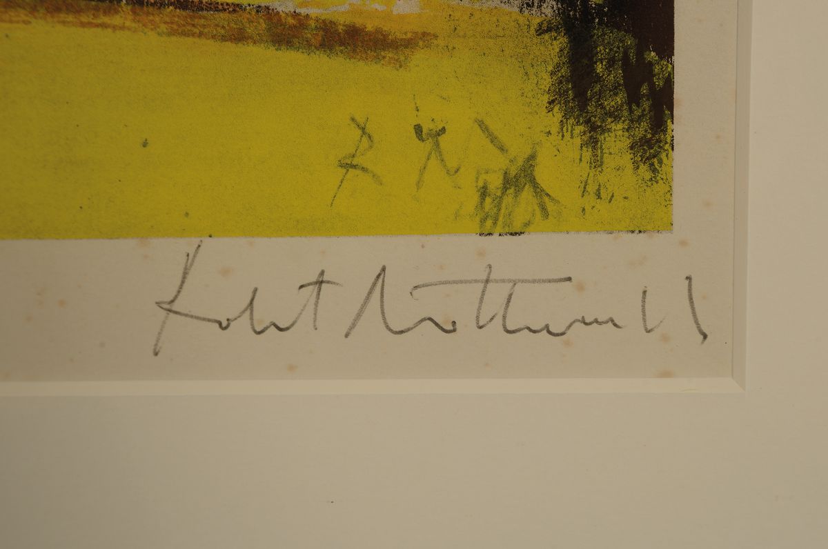 Detail l: Robert Motherwell, 1995 - 1991, Collotypie, Pochoir auf Arches-Papier, "Capriccio", aus 1991, Blattgr. 51x 39 cm, unten links mit Bleistift ...
