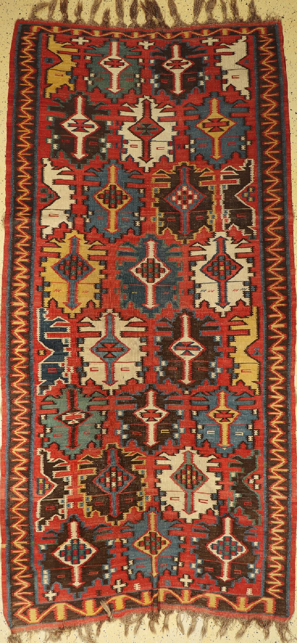 Kuba-Kelim, Kaukasus, um 1900, Wolle auf Wolle, ca. 333 x 162 cm, EHZ: 2