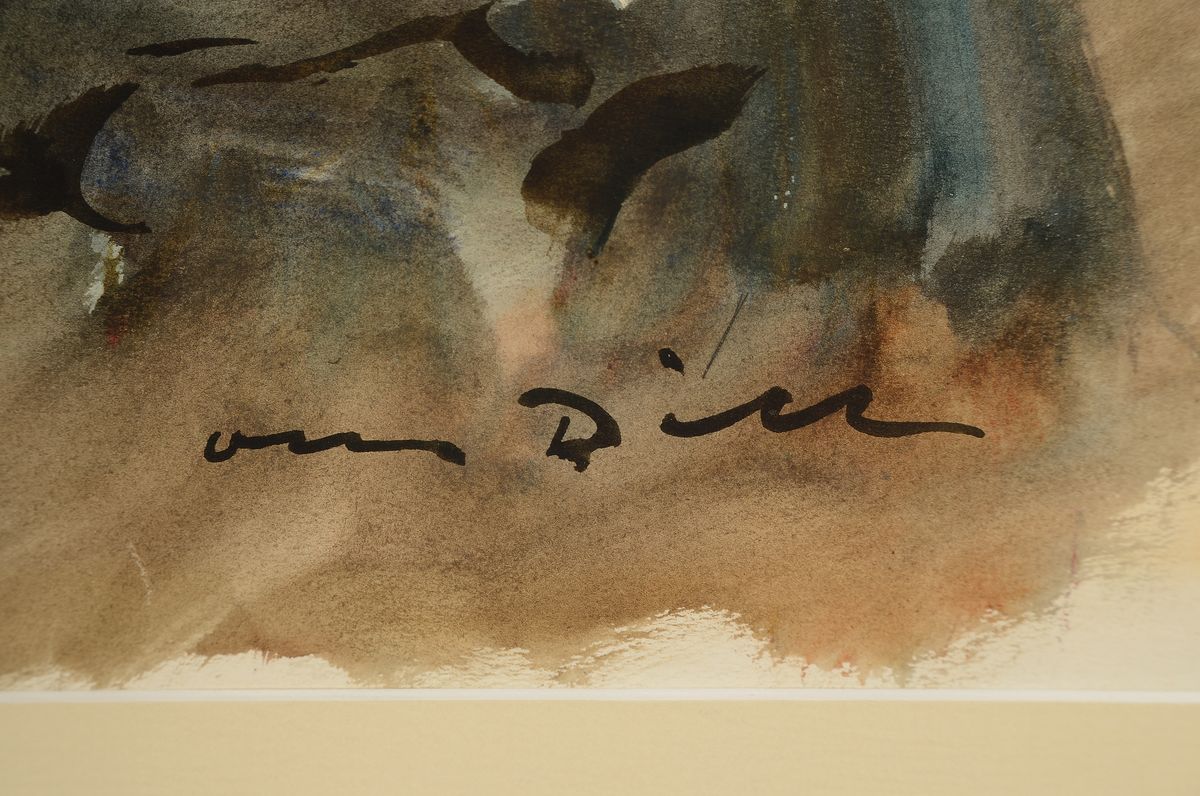 Detail a: Otto Dill, 1884 - 1957 Bad Dürkheim, schreitender Tiger in Waldlandschaft, Aquarell auf Papier, re. unten handsigniert, PP-Ausschnitt ca. 39 x 48 ...