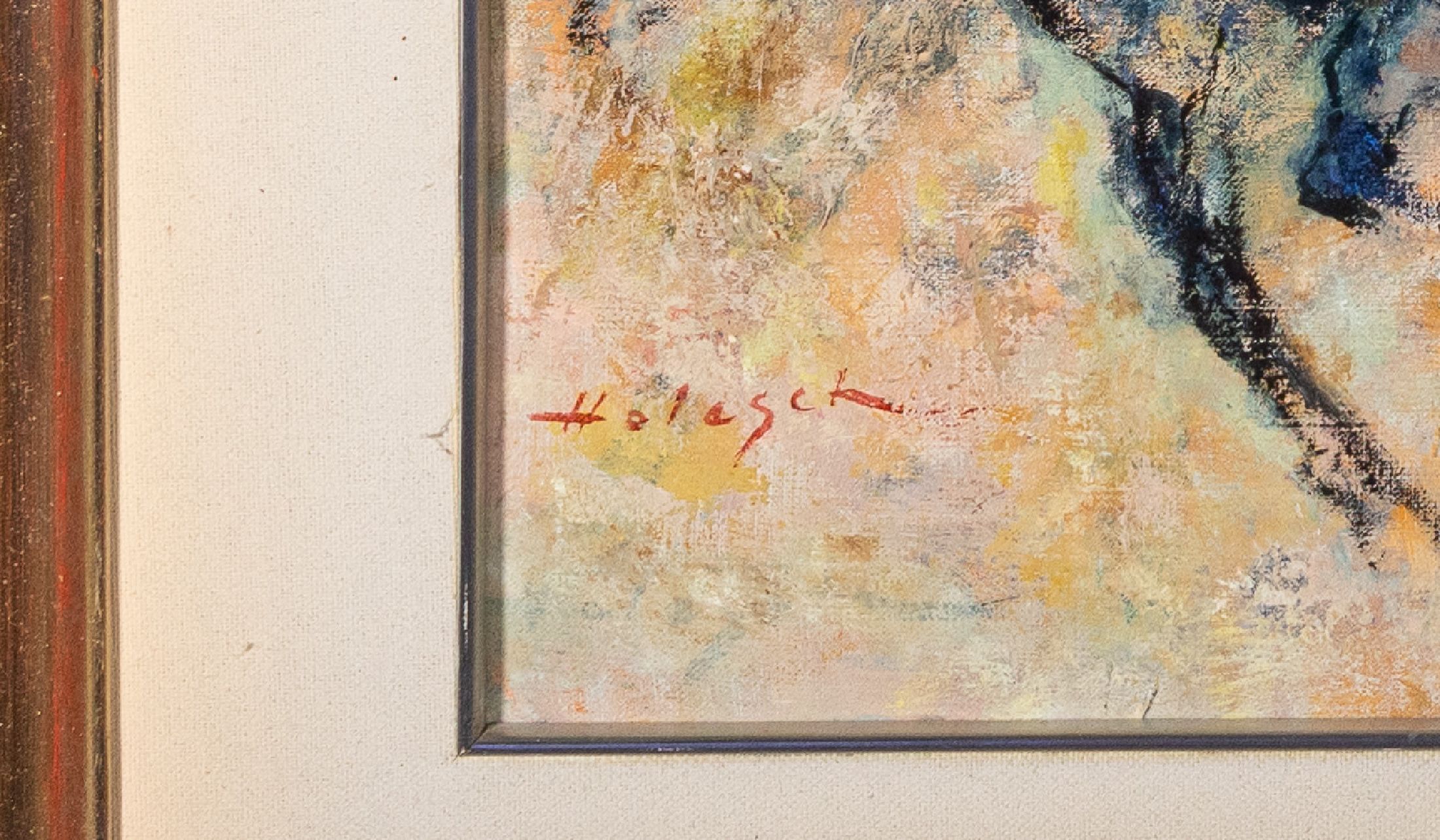 Detail a: Denes de Holesch, 1910 Beszercebanya - 1983 Budapest, Pferde mit Trainer, Öl/Lwd, signiert, ca. 60 x 73 cm, Rahmen