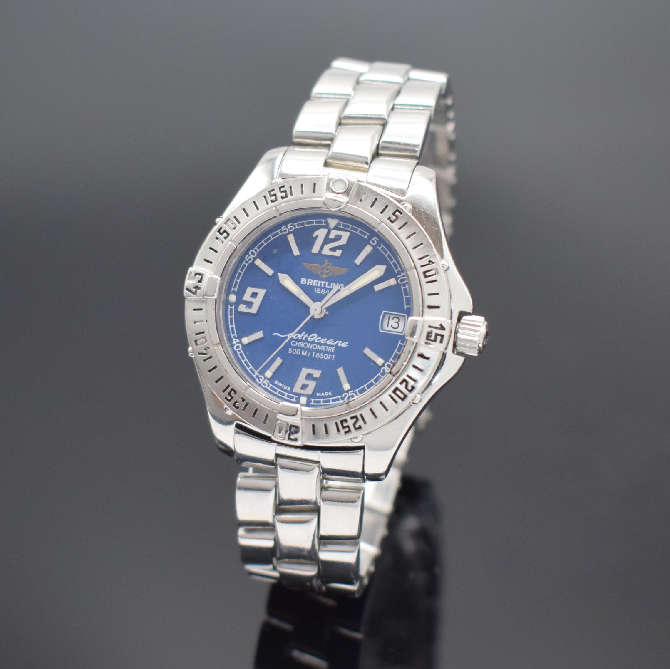 BREITLING Damenarmbanduhr Colt Oceane Referenz A57350, Chronometer in Edelstahl inkl. orig. Gliederband m. Faltschl., Boden & Krone verschr., ab ...