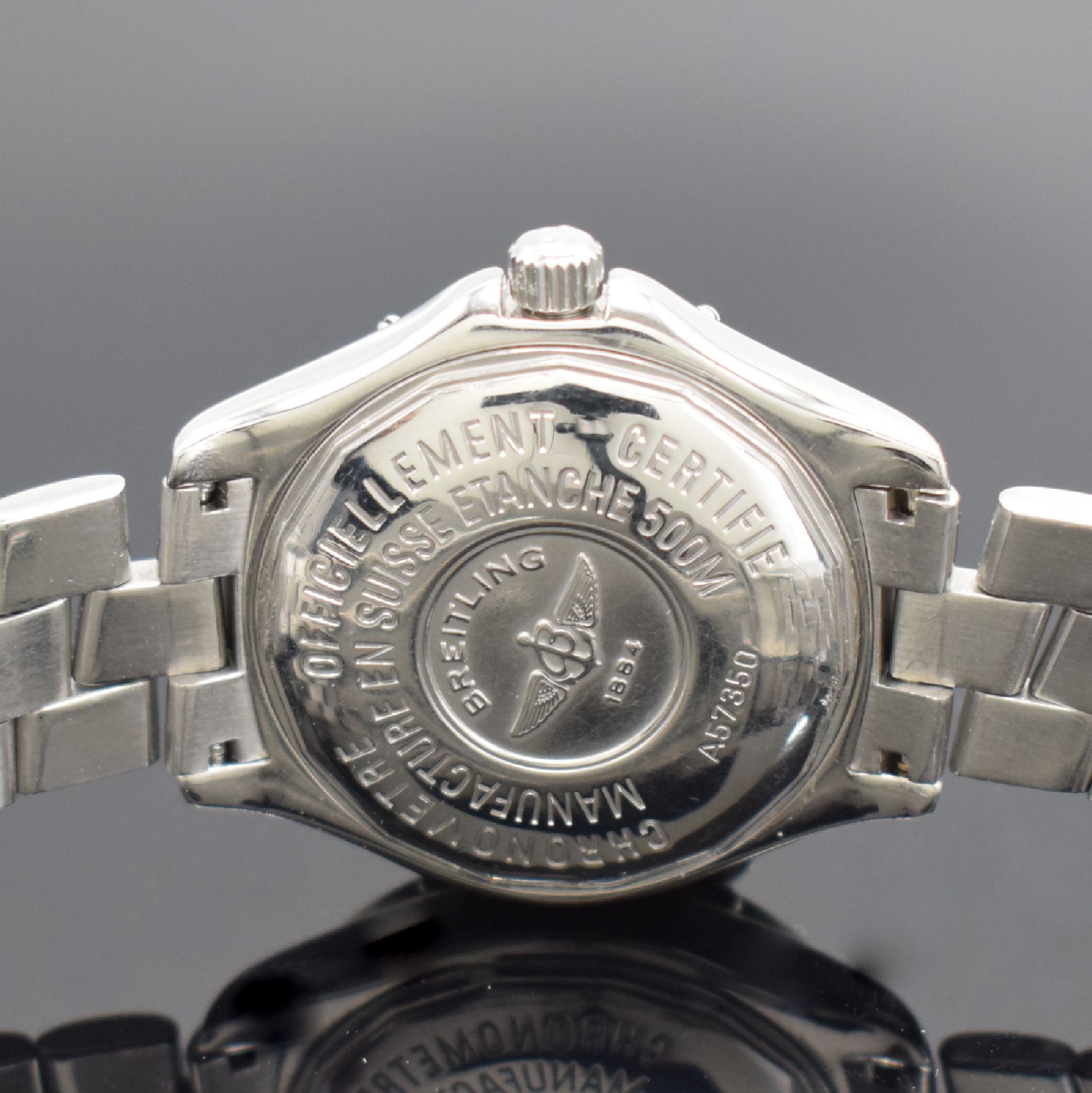 Detail d: BREITLING Damenarmbanduhr Colt Oceane Referenz A57350, Chronometer in Edelstahl inkl. orig. Gliederband m. Faltschl., Boden & Krone verschr., ab ...