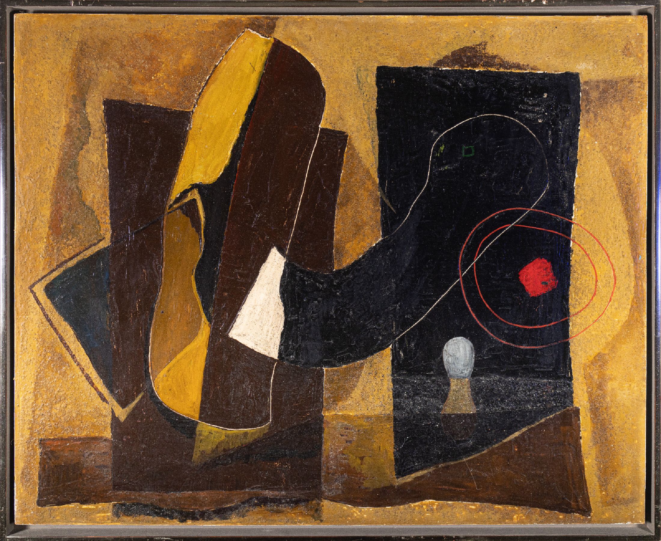 Heinrich Wildemann, 1904-1964, Abstrakte Komposition, 1947, Öl/Malkarton, aus dem Nachlass des Künstlers (rückseitig bezeichnet und mit Etikett), ...