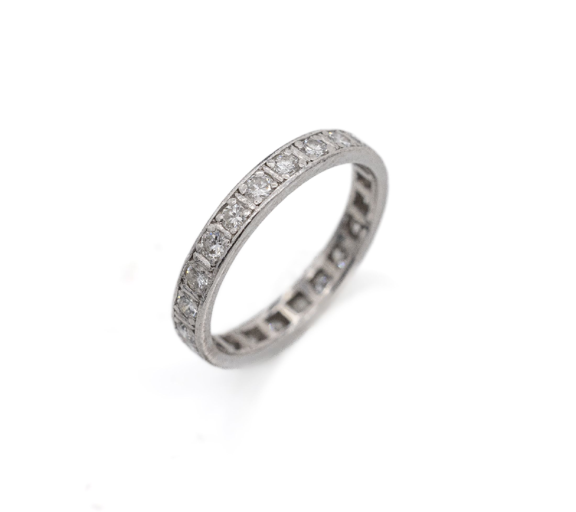 Platin Brillant Memoryring, Platin gepr., 22 Brillanten zus. ca. 0.70 ct Weiß/si, ca. 2.7 g, RW 53