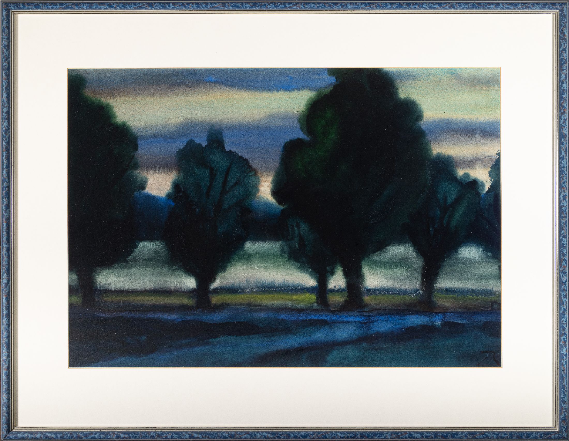 Paul Herbert Beck, 1920 Leipzig - 2010 Tegernsee, Aquarell auf Papier, Landschaft mit Bäumen, monogrammiert, Aquarell auf Paper, re. unten ...