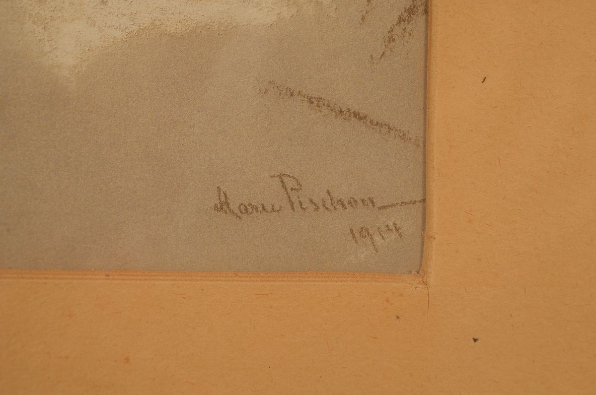 Detail a: Marie Pichon, 1856 - 1928, Hühnfeld, junge Mutter mit Baby im Arm, inniger Moment, Pastell auf Papier, re. u. signiert und dat-1914, ca. 33.5 x 25 ...