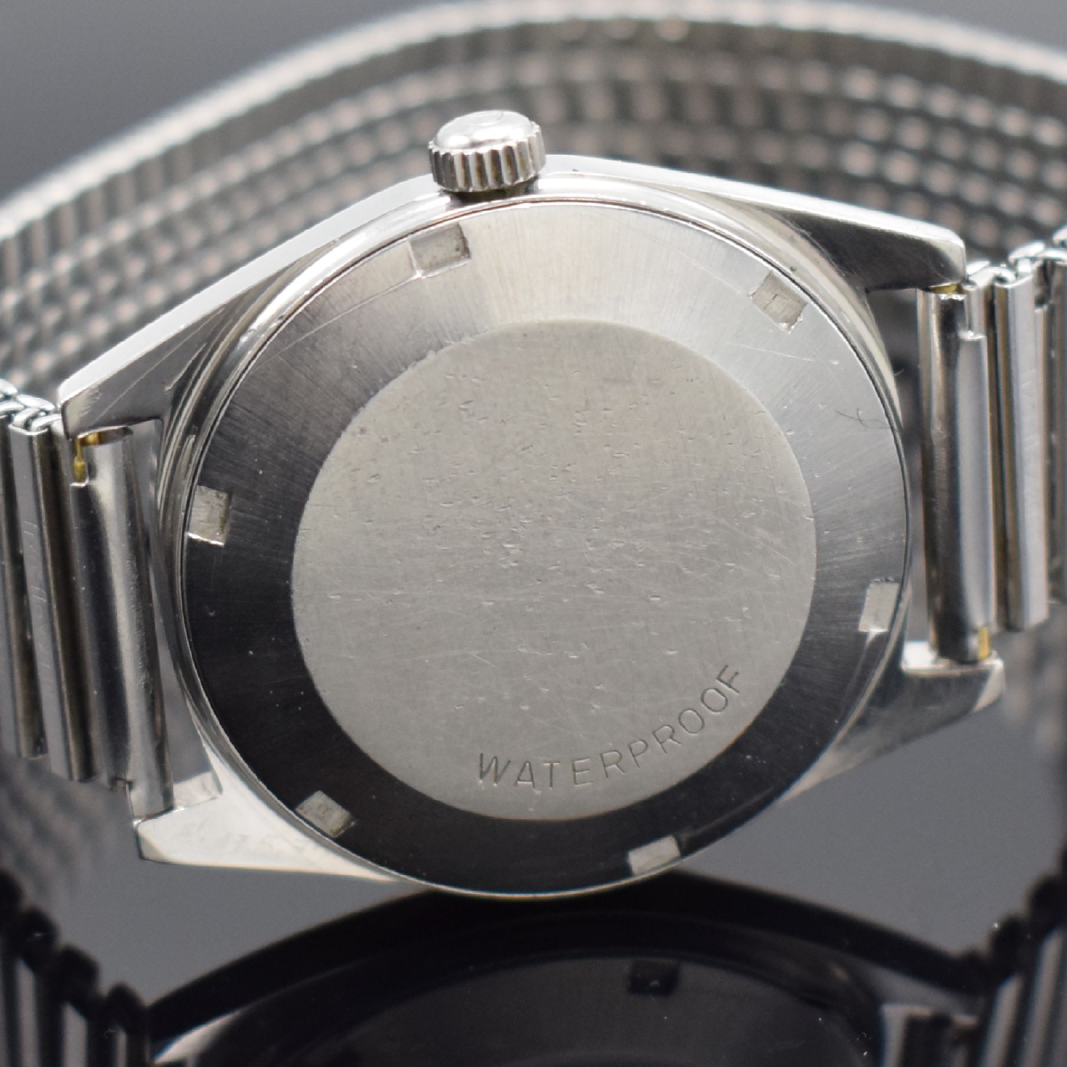 Detail c: OMEGA Seamaster De Ville Herrenarmbanduhr in Stahl Referenz 166.041, Schweiz um 1969, Automatik, neutr. Flexband, verschr. Boden, orig. Krone & Glas, ...
