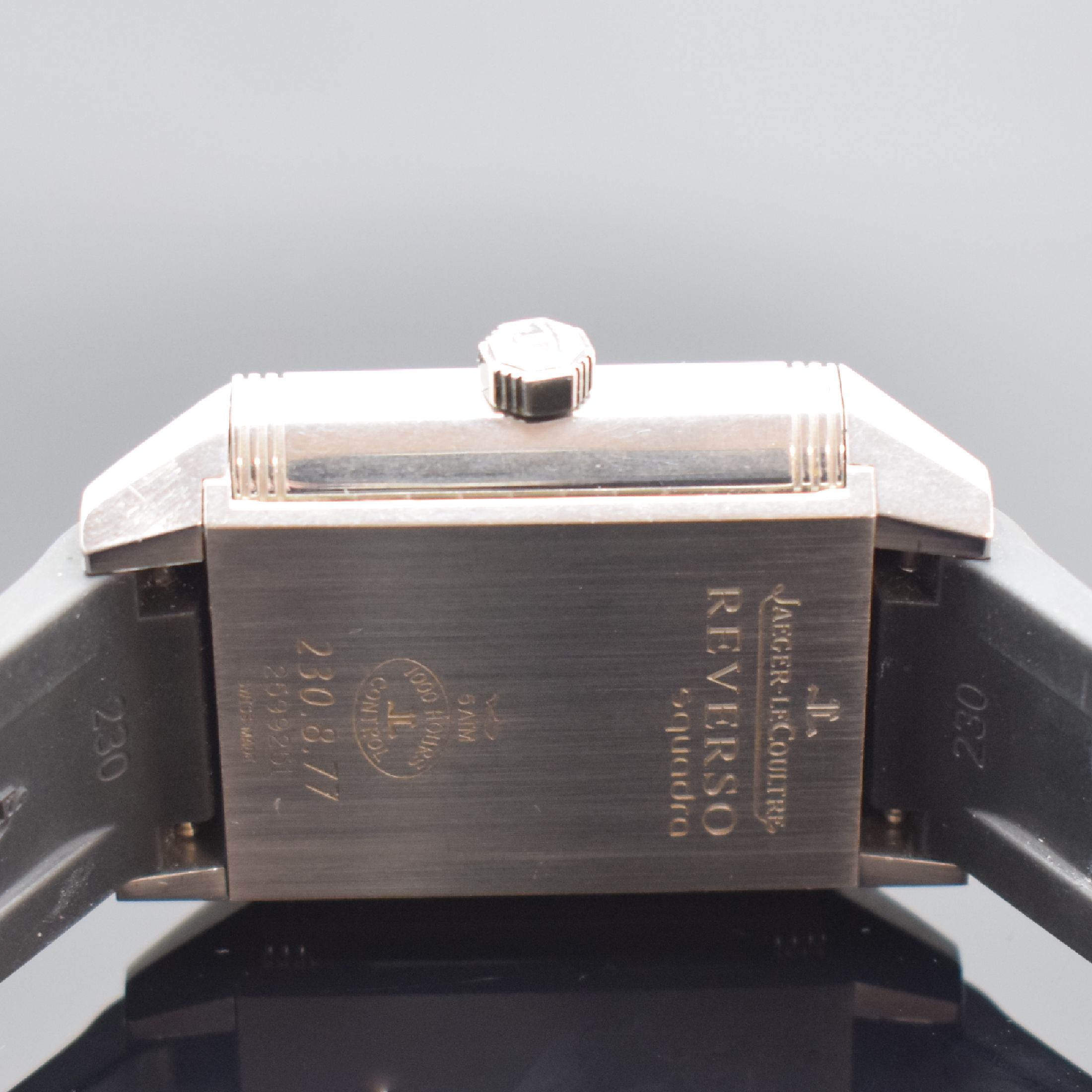 Detail d: Jaeger-LeCoultre Reverso Squadra Hometime 1000 Hours Control Herrenarmbanduhr mit 2. Zeitzone Referenz 230.8.77, Schweiz verk. lt. beil. Garantie ...
