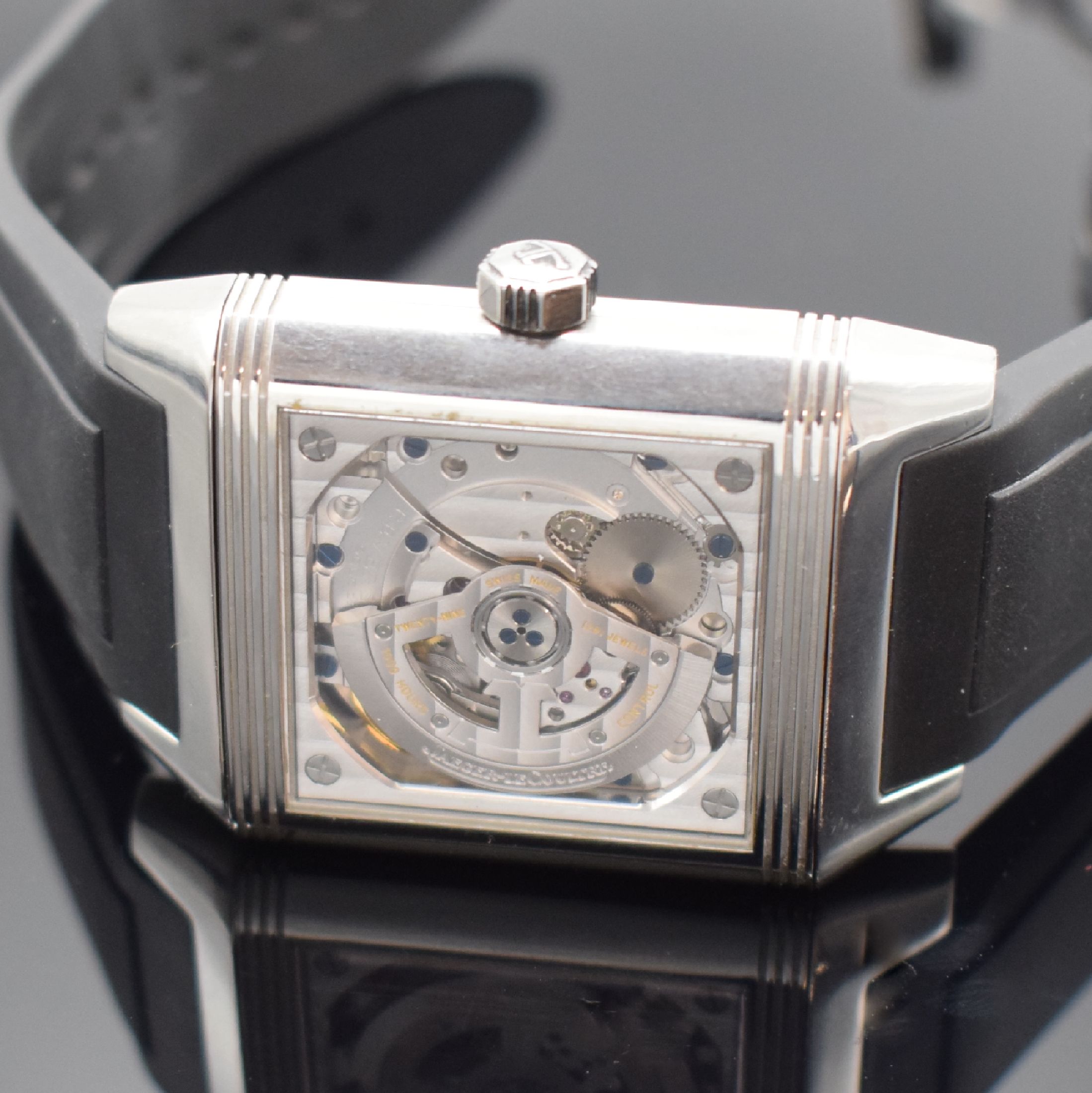 Detail f: Jaeger-LeCoultre Reverso Squadra Hometime 1000 Hours Control Herrenarmbanduhr mit 2. Zeitzone Referenz 230.8.77, Schweiz verk. lt. beil. Garantie ...