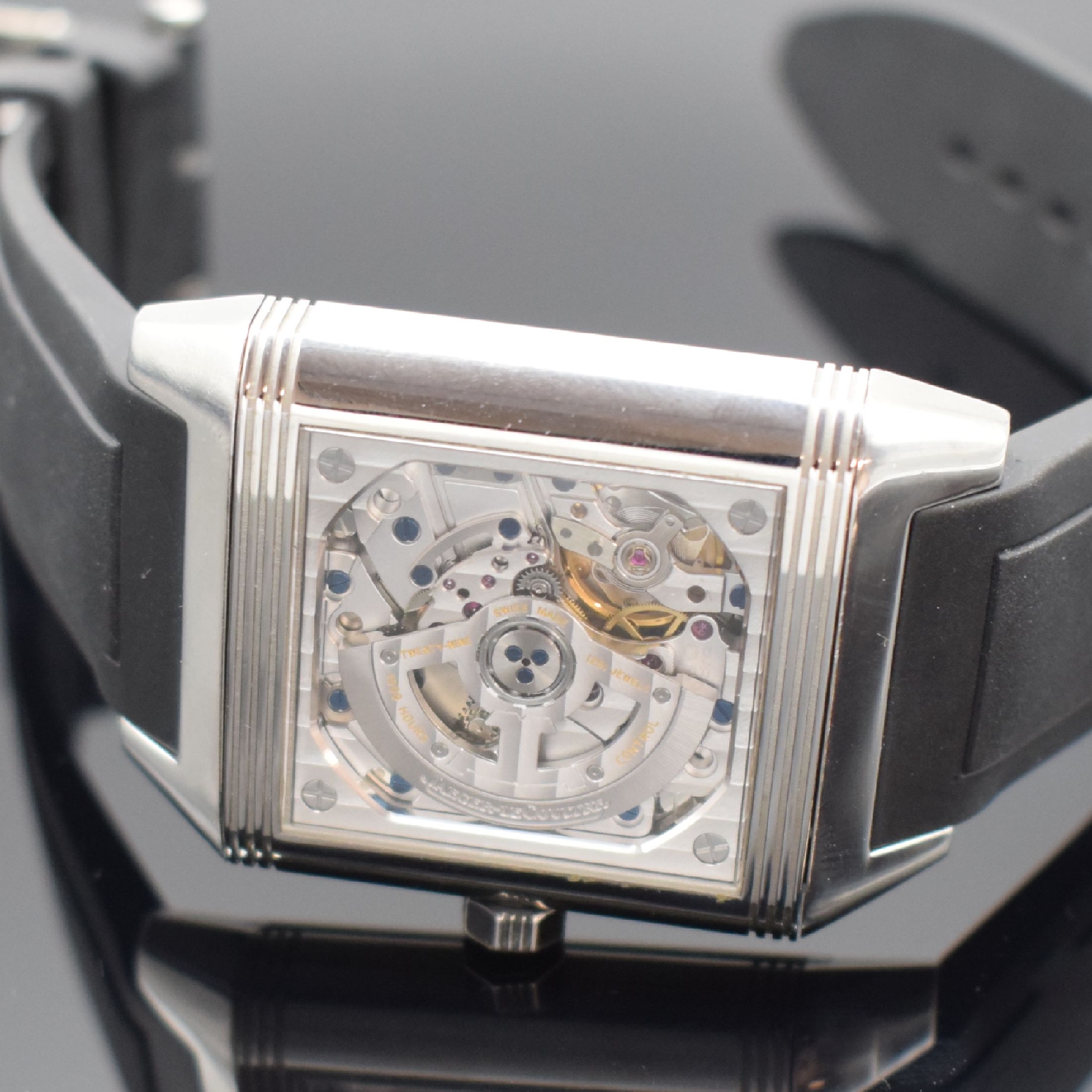 Detail g: Jaeger-LeCoultre Reverso Squadra Hometime 1000 Hours Control Herrenarmbanduhr mit 2. Zeitzone Referenz 230.8.77, Schweiz verk. lt. beil. Garantie ...