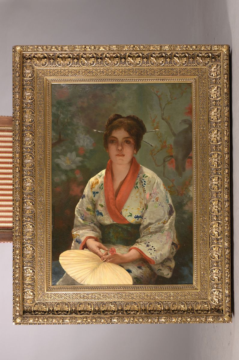 Detail k: Zuschreibung: Katharina Fiedler, Künstlerin der 2.H. des 19.Jh., Gattin des orientalistischen Malers Bernhard Fiedler (1816-1904), hier: Porträt ...
