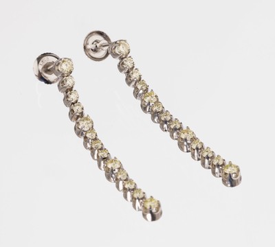 26530255b - Pair of 14 kt gold brilliant-earrings
