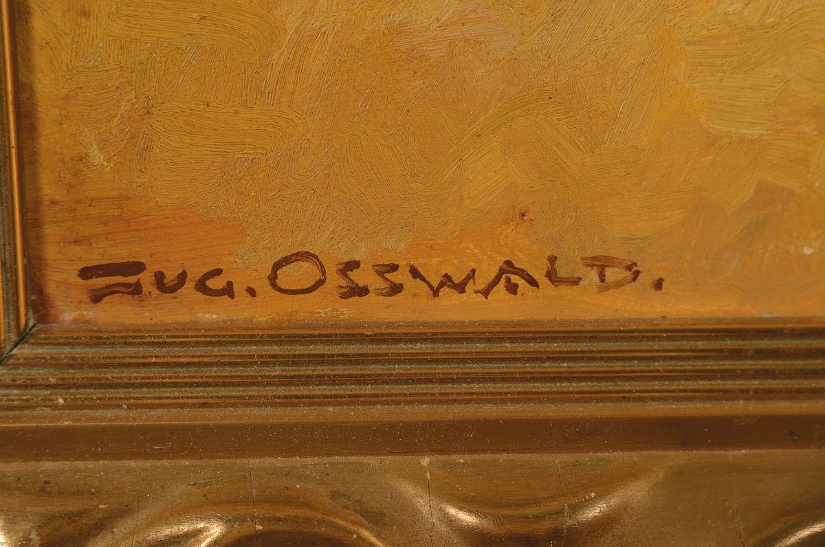 Detail a: Eugen Osswald, 1879 Stuttgart-1960 München, Studium an der Akademie München bei Tiermaler Heinrich von Zügel, Reisen mit großen ...