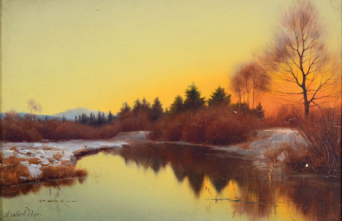 Adalbert Wex, 1867 - 1932 München, Malunterricht bei seinem Vater dem Landschaftsmaler Willibald Wex, Studium an der Akademie München, Mitglied der ...