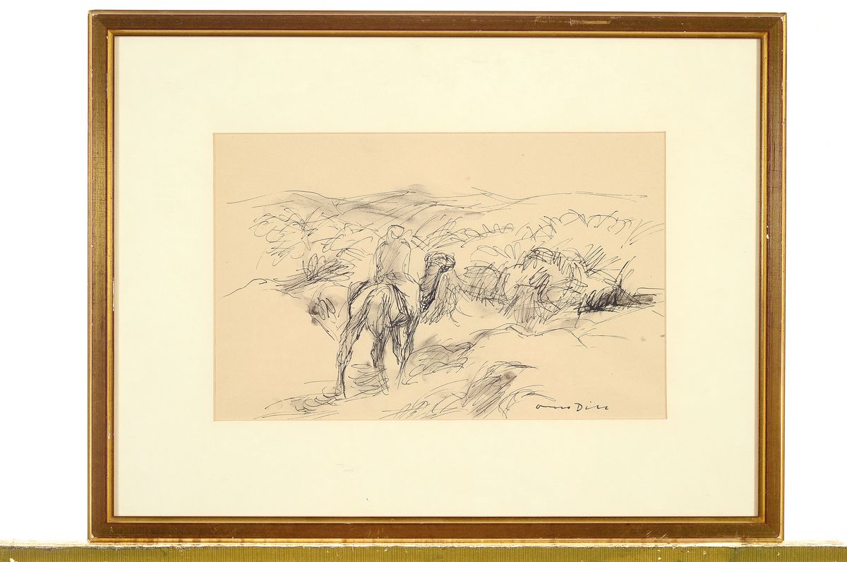 Detail k: Otto Dill, 1884 Neustadt a.d. Weinstraße-1957 Bad Dürkheim, Beduinenreiter, lavierte Tuschfederzeichnung, rechts unten handsigniert, ca. 17.5x28cm, ...