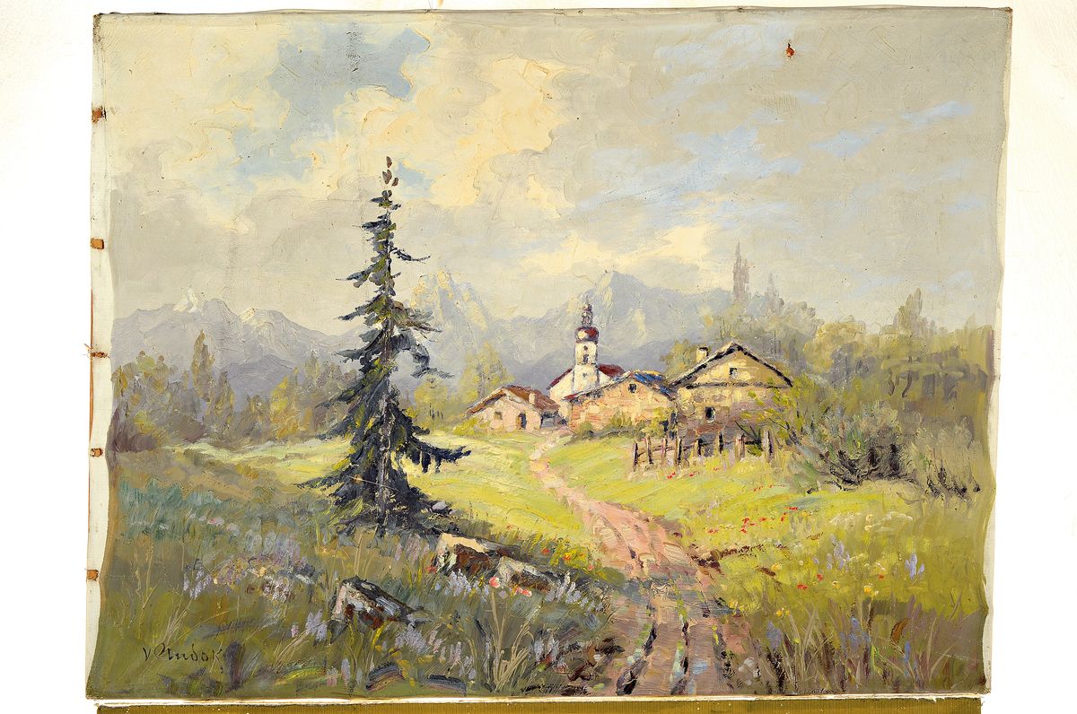 Detail k: Ludwig von Andok, 1890 Budapest-1981 Regensburg, studierte an der Akademie Budapest, war Mitglied der Münchener Künstlergenossenschaft, hier: ...