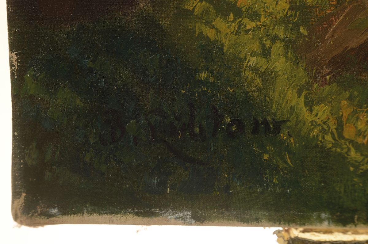 Detail a: Bruno Lübtow, Leipziger Maler der 1. Hälfte des 20. Jh., Ansicht vom Königsee, Öl/Lwd, kleinere Farbfehlstellen, links unten signiert, ca. ...