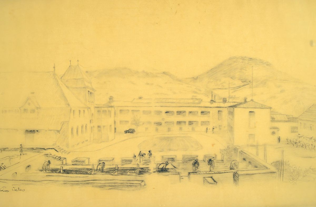 Adolf Kessler, 1890 Godramstein-1974, Studium an der Akademie München, hier: 6 Bleistiftskizzen auf Pergamentpapier, alle handschriftlich durch den ...