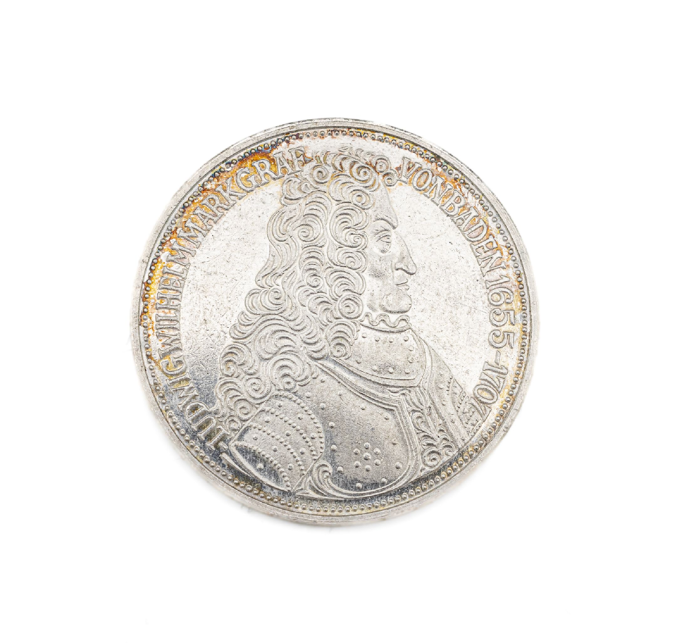 5 Mark Silbermünze, Deutschland 1955, Markgraf von Baden, Prägemarke G