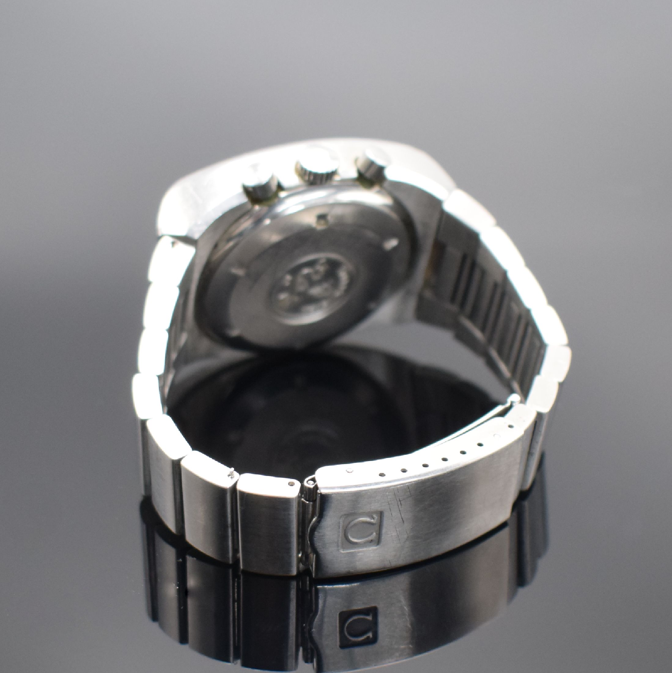 Detail b: OMEGA Speedmaster 125 Herrenarmbanduhr mit Chronograph in Chronometerqualität Referenz 378.0801/178.0002, Schweiz um 1975, Automatik, massives ...