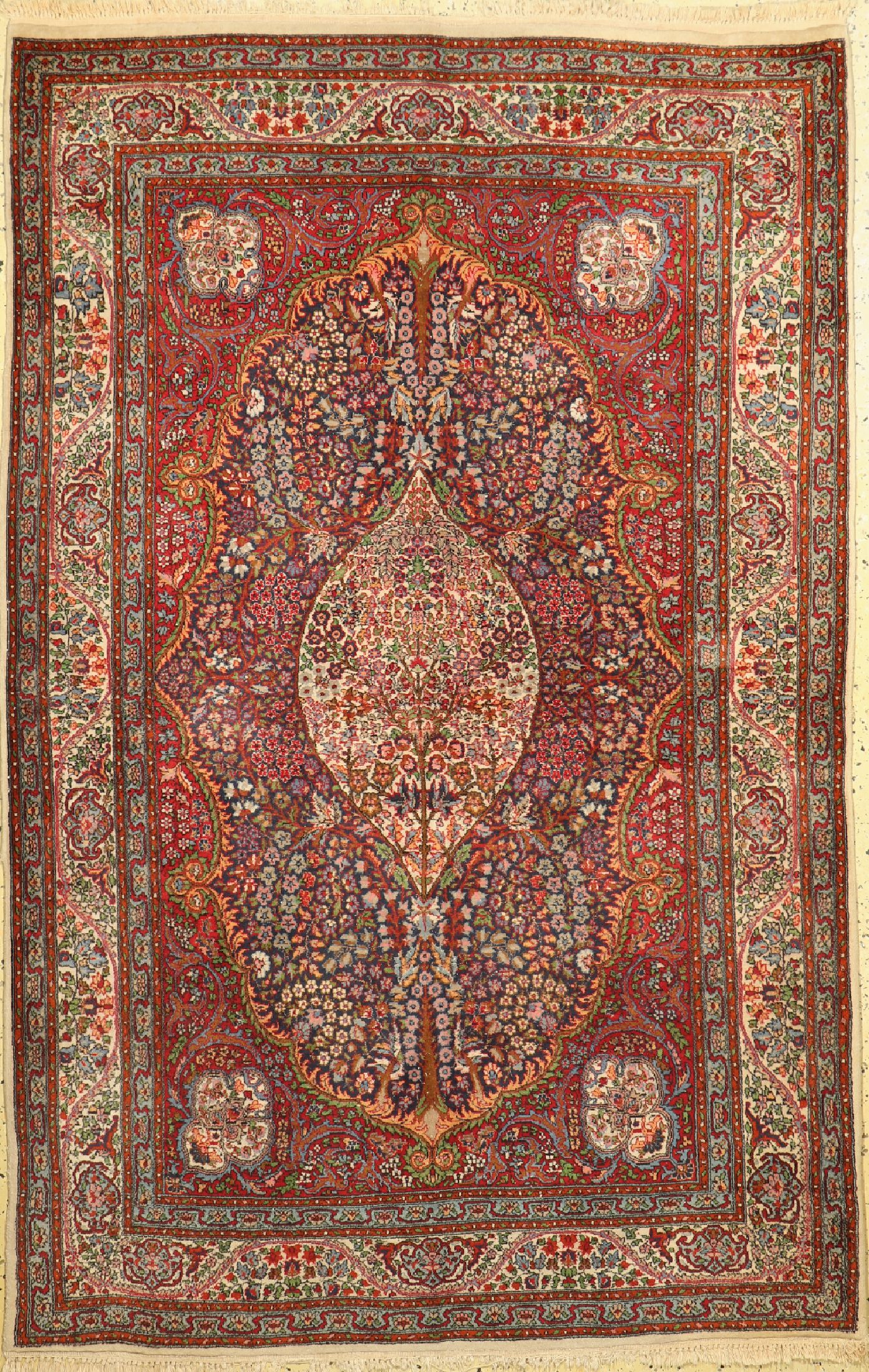 Lahor, Pakistan, ca. 50 Jahre, Wolle auf Baumwolle, ca. 220 x 140 cm, EHZ: 2