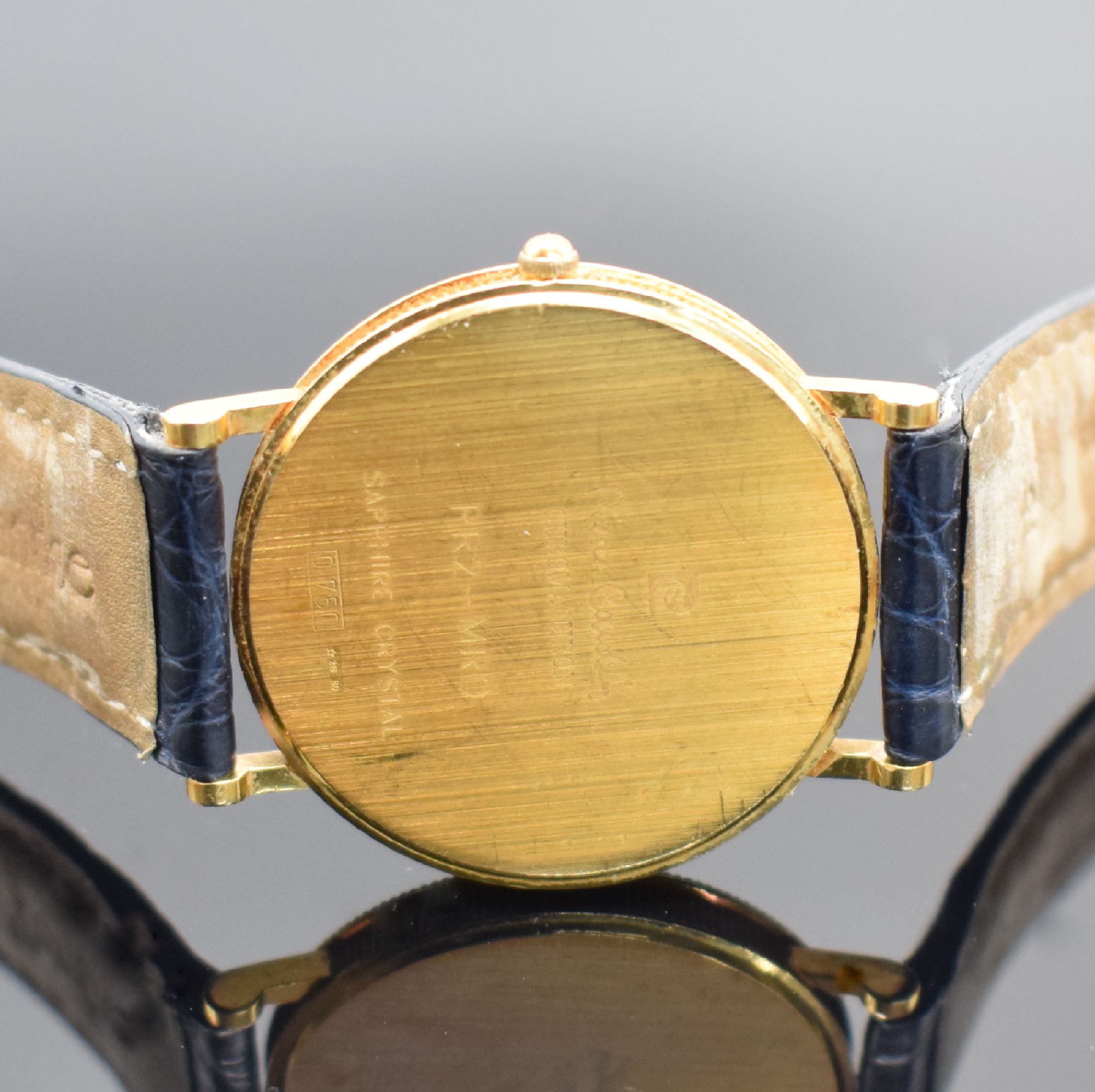Detail c: PIERRE CARDIN Armbanduhr in GG 750/000, Schweiz verk. lt. beil. Garantie 06/1994, quarz, Boden aufgedr., Münzrand, Saphirglas, weißes Zifferbl. m. ...