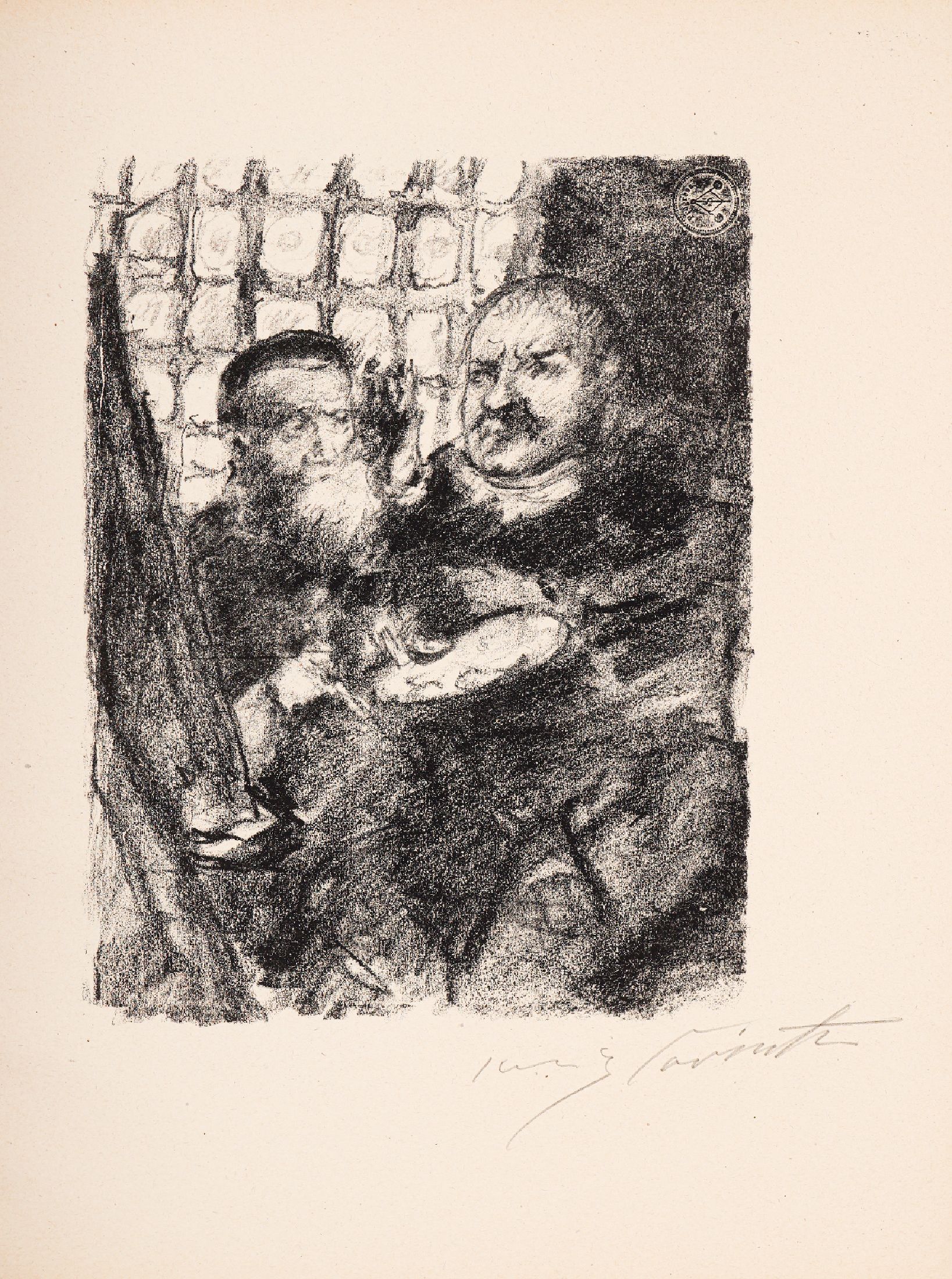 Lovis Corinth, 1858 - 1925, Lithographie, handsign., Auflage: 40 Exemplare, aus der Suite "Martin Luther", druck der Lithografie auf der ...