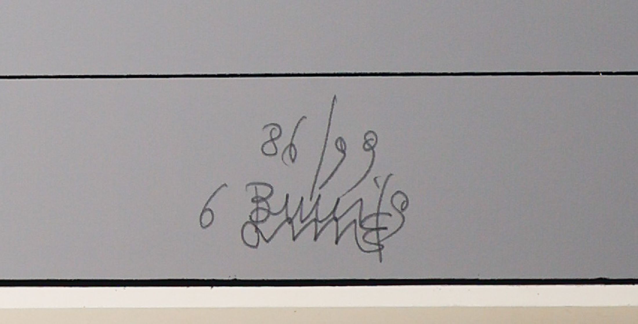 Detail a: Bruno Bruni, geb. 1938, sechsfarbiger Siebdruck auf Karton, "Help", handsign., num. 86/99, ca. 85x66,5 cm