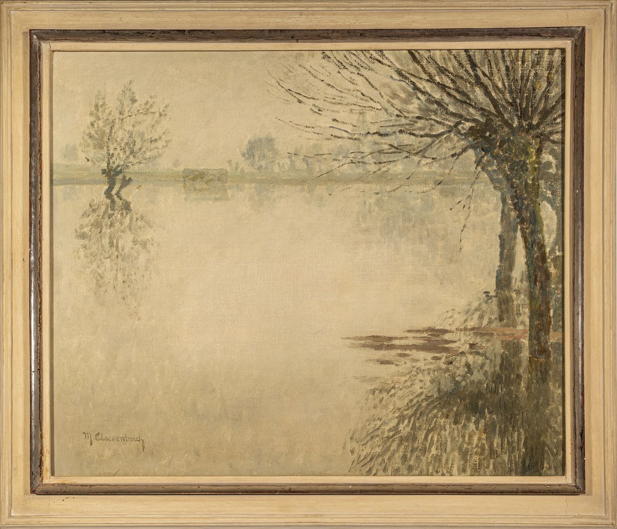 Detail k: Max Clarenbach, 1850 Neuss - 1952 Wittlaer, frühe Förderung durch Andreas Achenbach und Aufnahme in die Elementarklasse an der Akademie ...