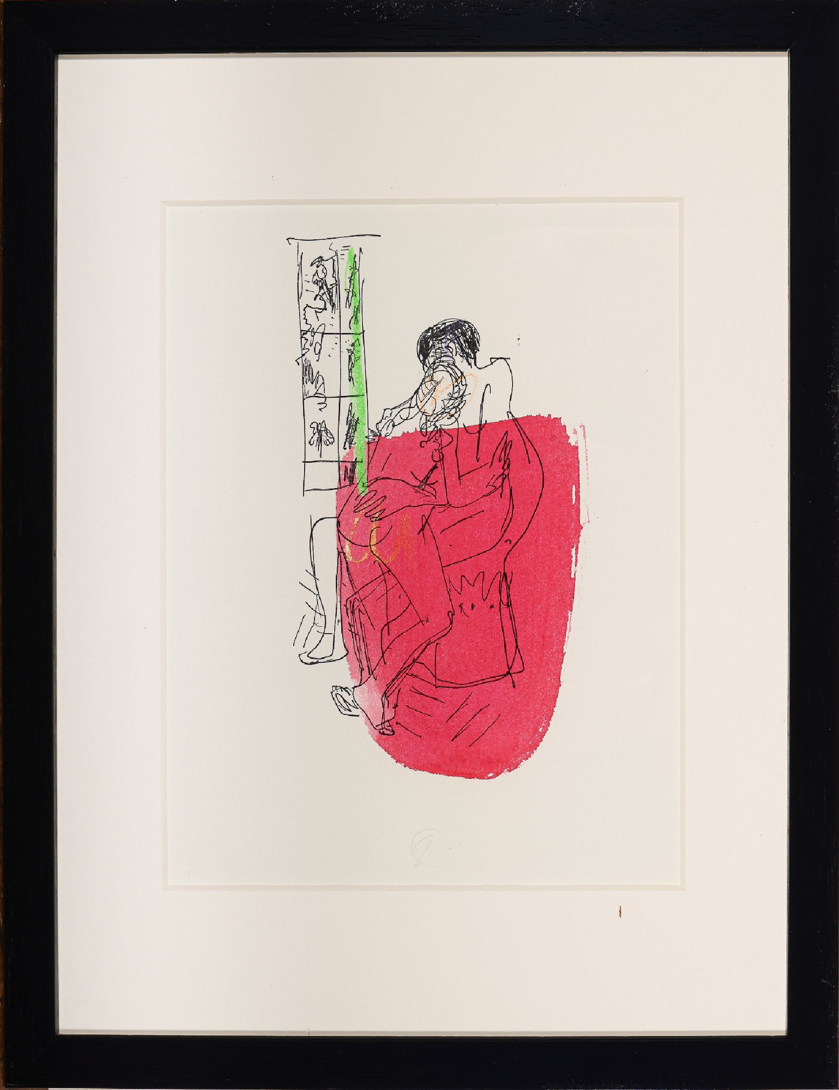 Dieter Goltzsche, geb. 1934, Aquarell über Stichätzung auf dickem 150 g/qm Hahnemühle Bütten-Kupferdruckkarton, monogrammiert, aus 2000, ca. 31 x ...