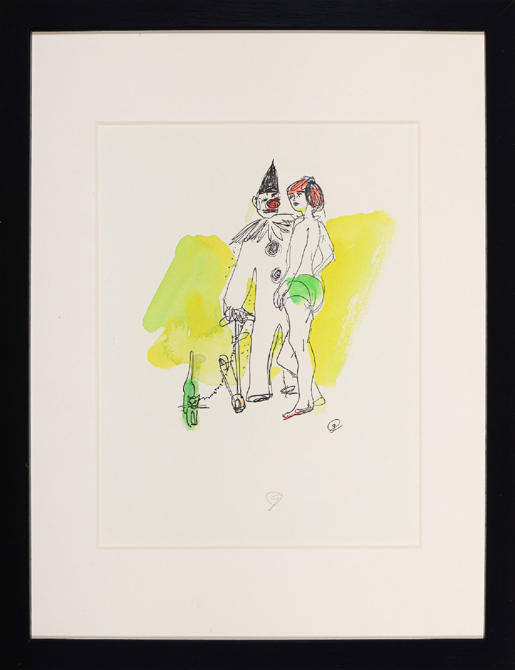 Dieter Goltzsche, geb. 1934, Aquarell über Stichätzung auf dickem 150 g/qm Hahnemühle Bütten-Kufperdruckkarton, monogrammiert, aus 2000, ca. 31 x ...