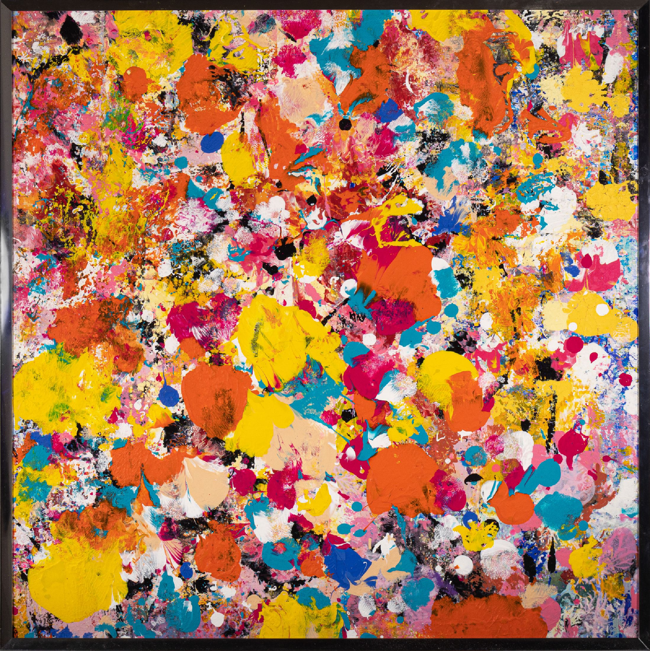 Doris Zeidlewitz, geb. 1959, Studium am Städel in Frankfurt und an der Hochschule für Gestaltung Offenbach, Hier: "Farbspiel", Acryl/Lwd, ...