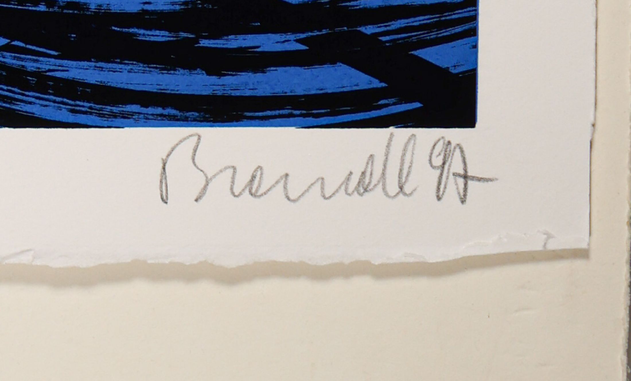 Detail a: Herbert Brandl, geb. 1959, Farbsiebdruck auf dickem RFK-Rives Büttenpapier, Titel: Die Pflicht des Einsamen handsign., num. 10/100, dat. (19)97, ca. ...