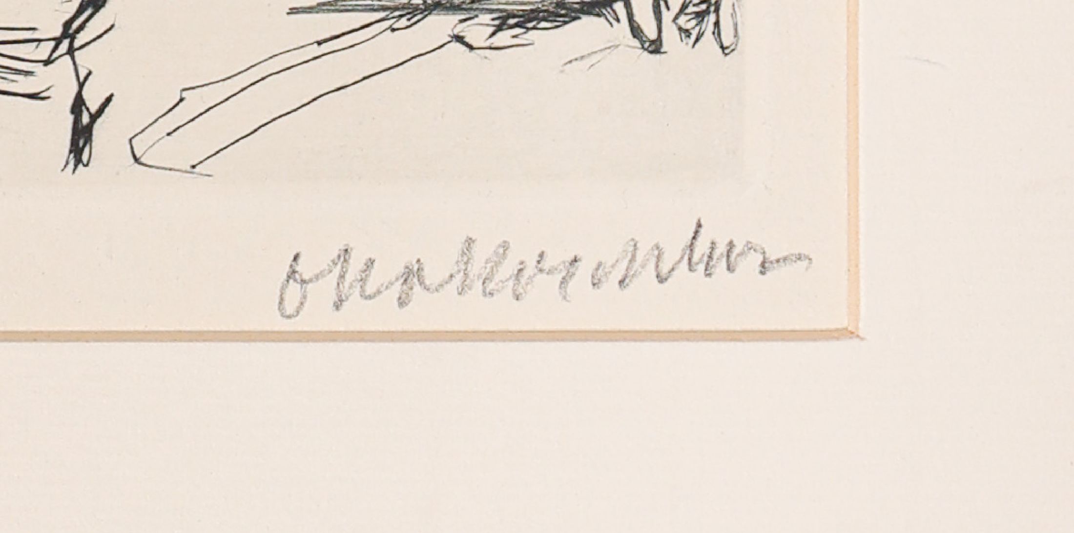 Detail a: Oskar Kokoschka, 1886 - 1980, "Penthesileas Sturz bei der Verfolgung Achills" Kaltnadelradierung auf handgeschöpftem Auvergne-Bütten, ...