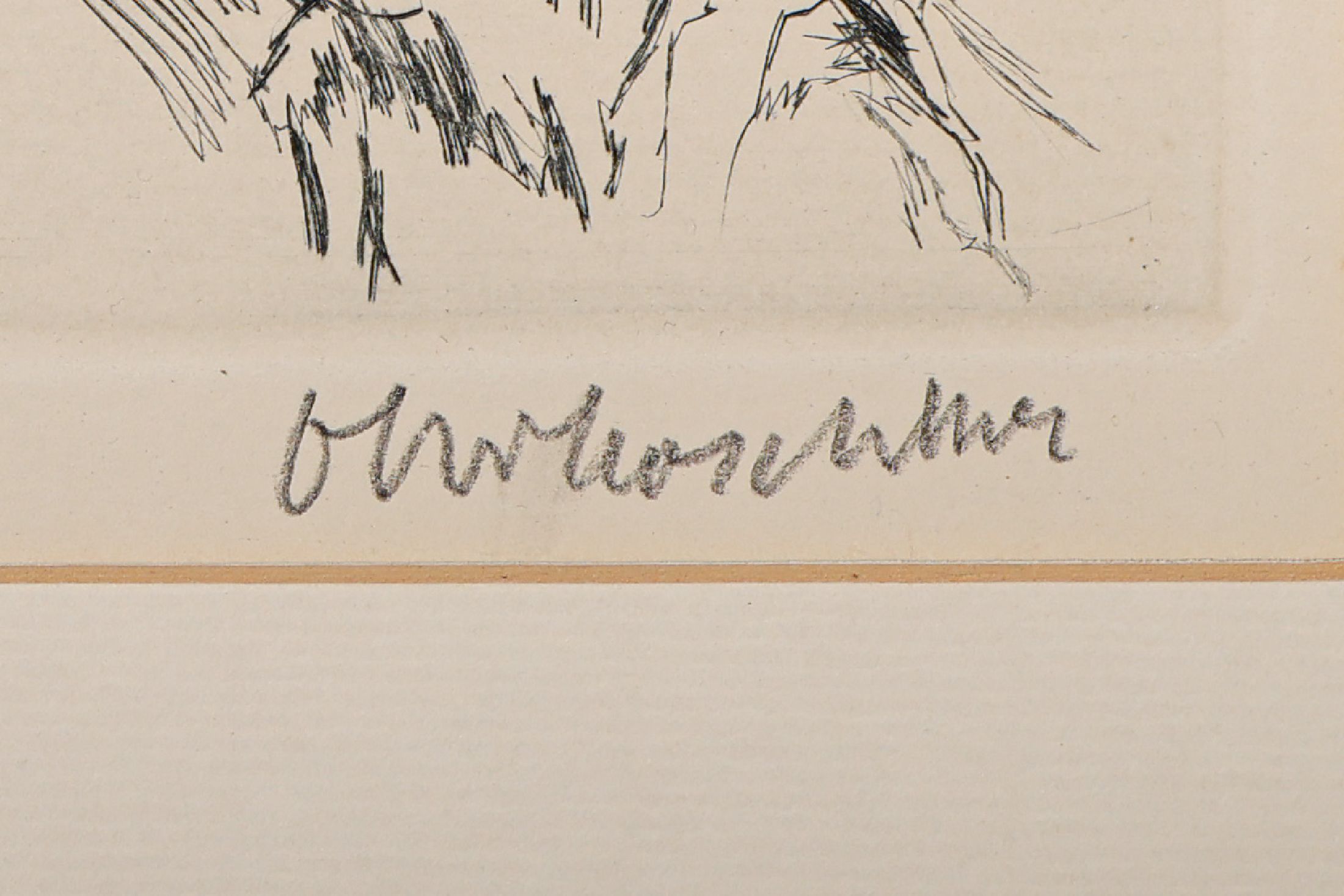 Detail a: Oskar Kokoschka, 1886 - 1980, "Penthesileas und Achills Zwiegesprach", Kaltnadelradierung auf handgeschöpftem Auvergne-Bütten, Titel: ...