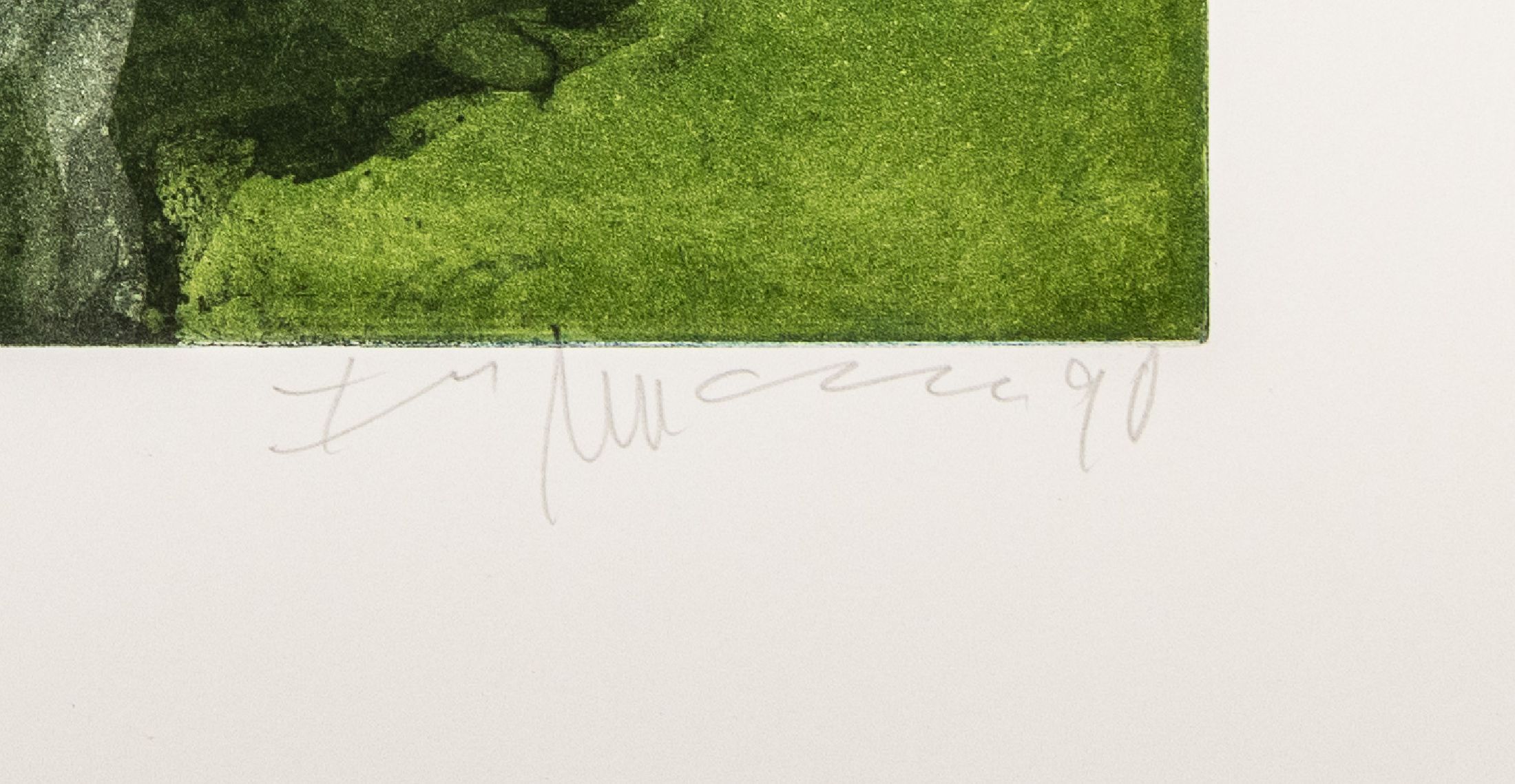 Detail a: Klaus Fußmann, geb. 1938, Farbaquatintaradierung auf kräftigem Velin, handsigniert, num. 7/95, datiert 19(90), großes farbfrisches Blatt mit ...