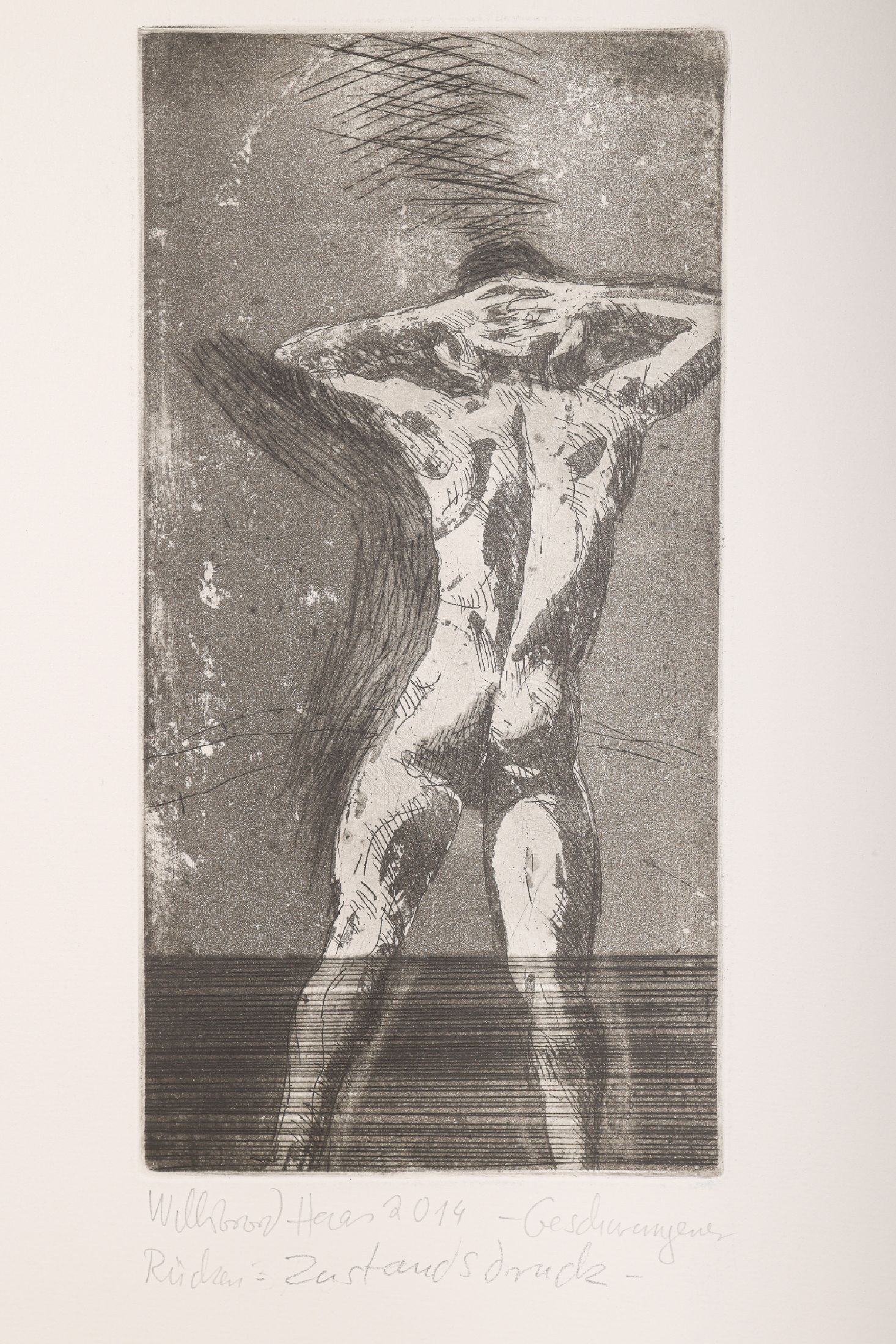 Detail d: Willibrord Haas, geb. 1963, fünf erotische Radierungen, alle handsigniert und alle datiert und betitelt, alle unikatäre Zustandsdrucke, von ...