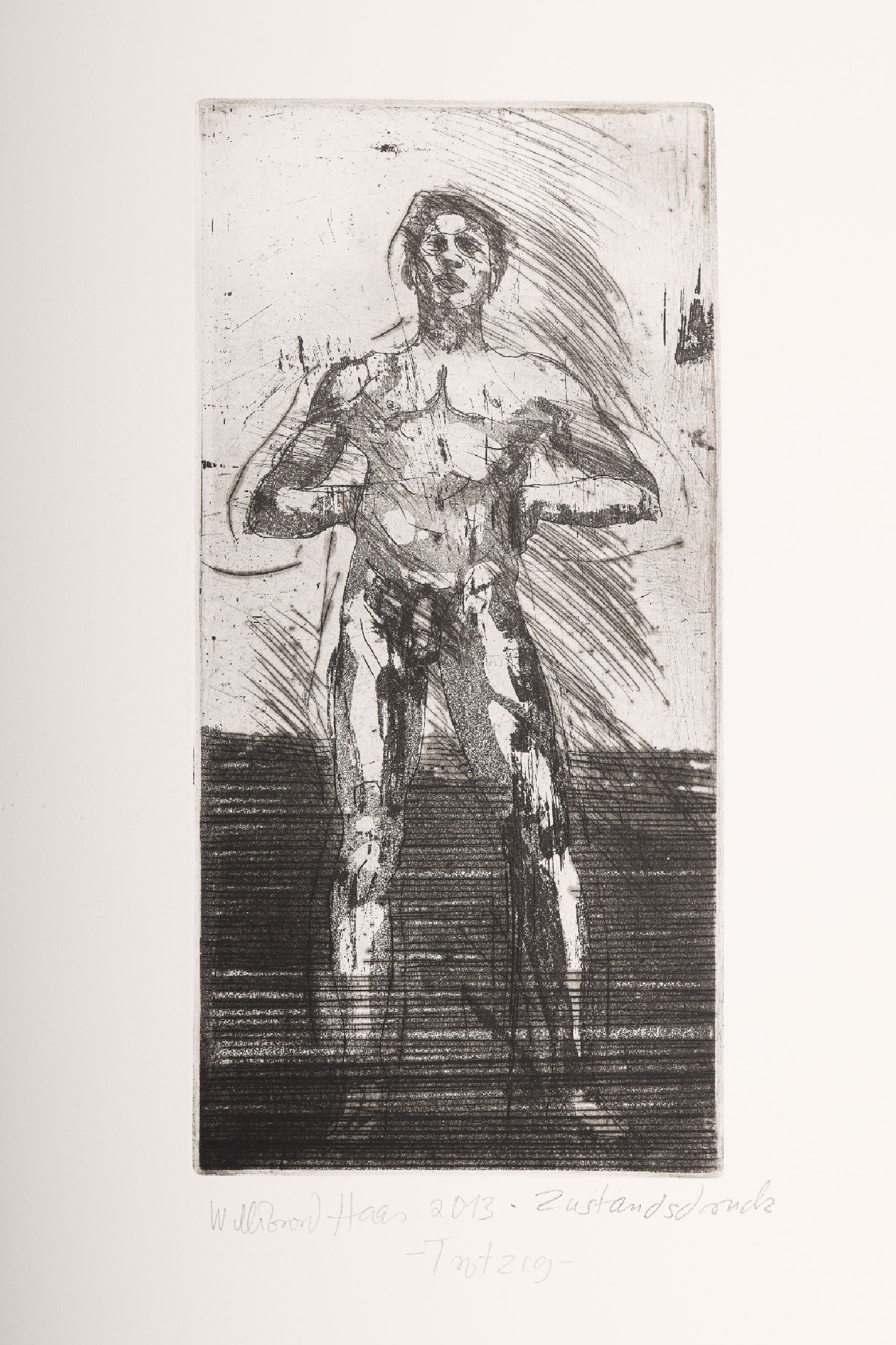 Detail c: Willibrord Haas, geb. 1963, fünf Erotik Radierungen, alle handsigniert und alle datiert und betitelt, alle unikatäre Zustandsdrucke, von Blattmaß ...