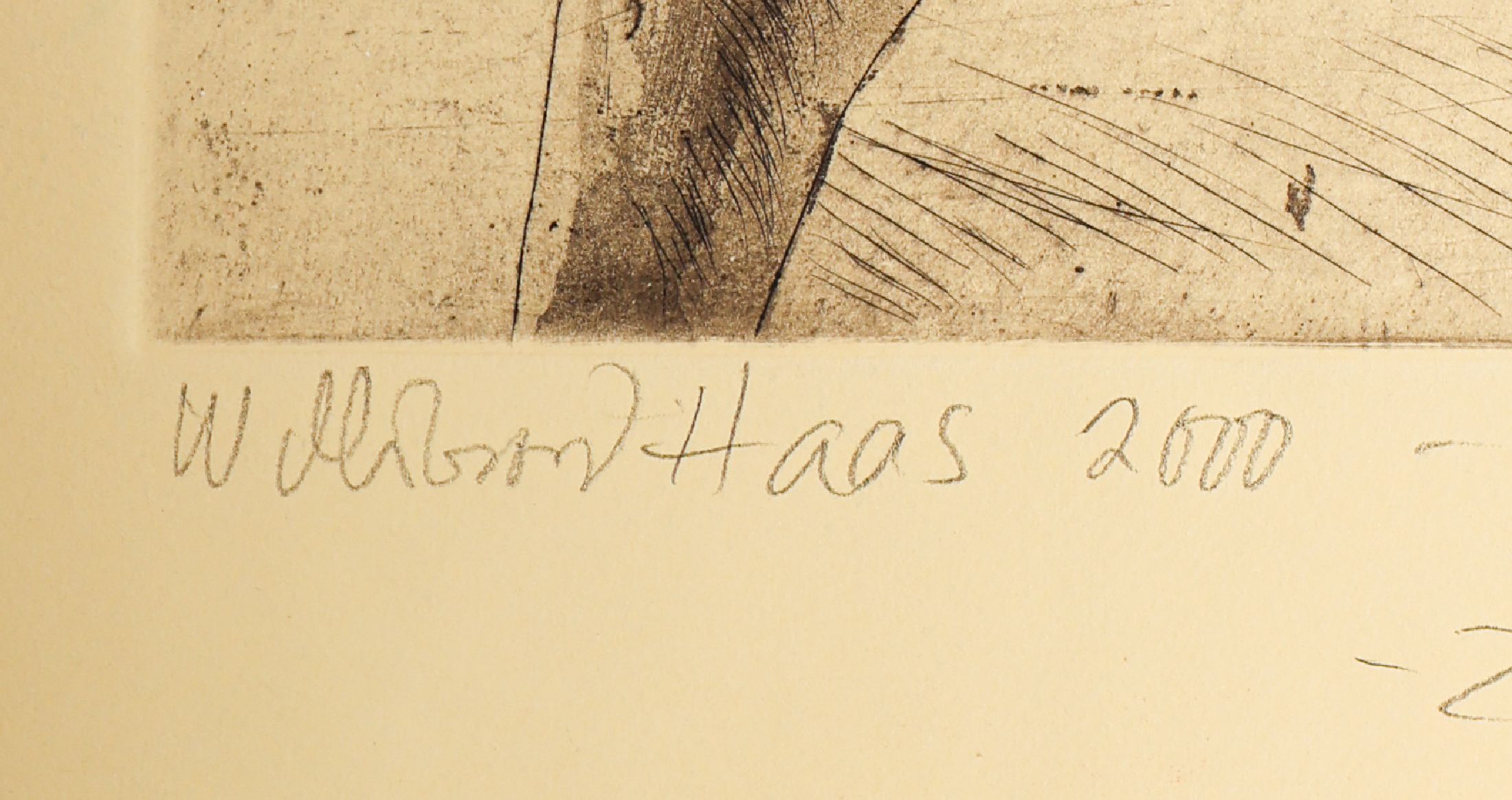 Detail h: Willibrord Haas, geb. 1963, fünf Erotik Radierungen, alle handsigniert und alle datiert und betitelt, alle unikatäre Zustandsdrucke, von Blattmaß ...