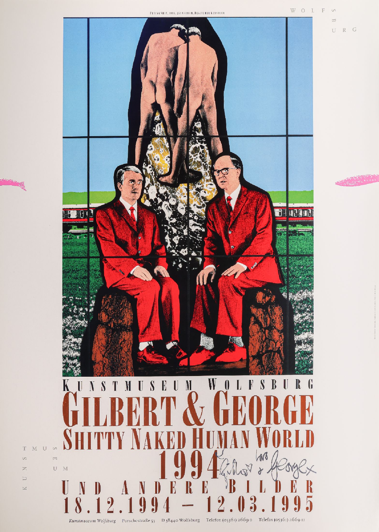 Gilbert & George, Offset auf Papier, handsigniert, nur wenige handsignierte Exemplare, aus 1994, ca. 84x59,5 cm