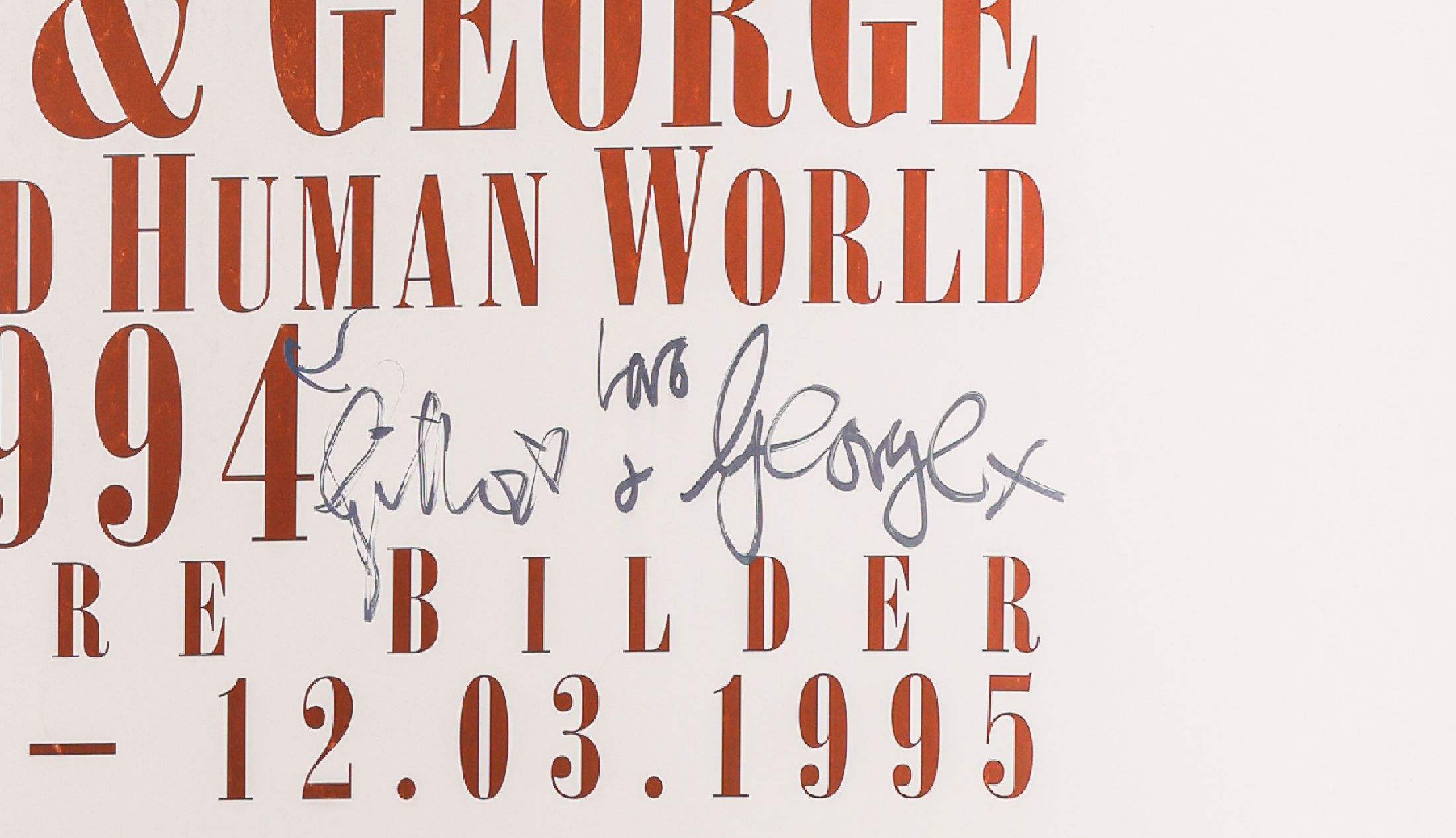 Detail a: Gilbert & George, Offset auf Papier, handsigniert, nur wenige handsignierte Exemplare, aus 1994, ca. 84x59,5 cm