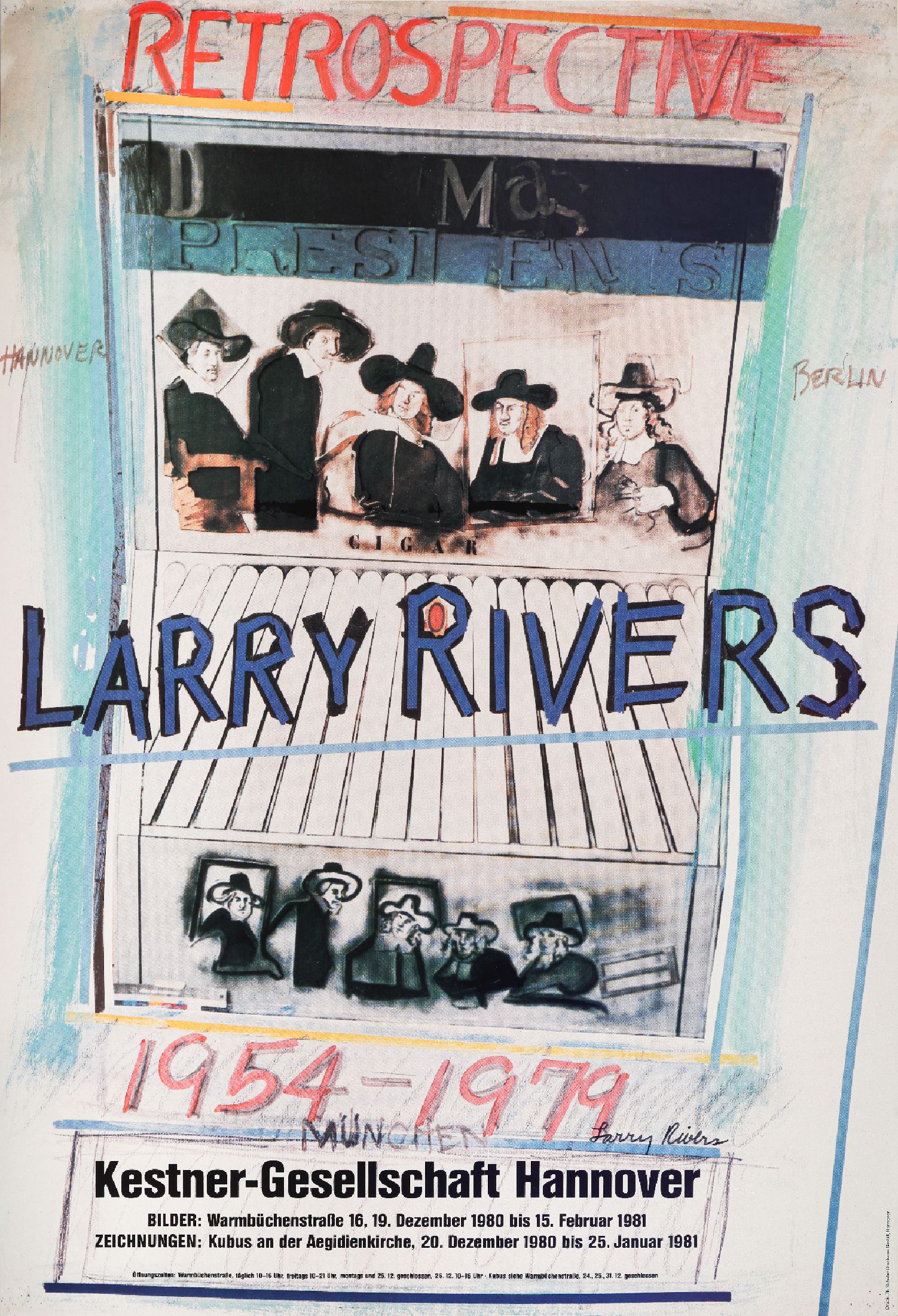 Larry Rivers, 1923 - 2002, Offset auf Papier, handsigniert, aus 1979, nur wenig handsignierte Exemplare, ca.84x59,5 cm