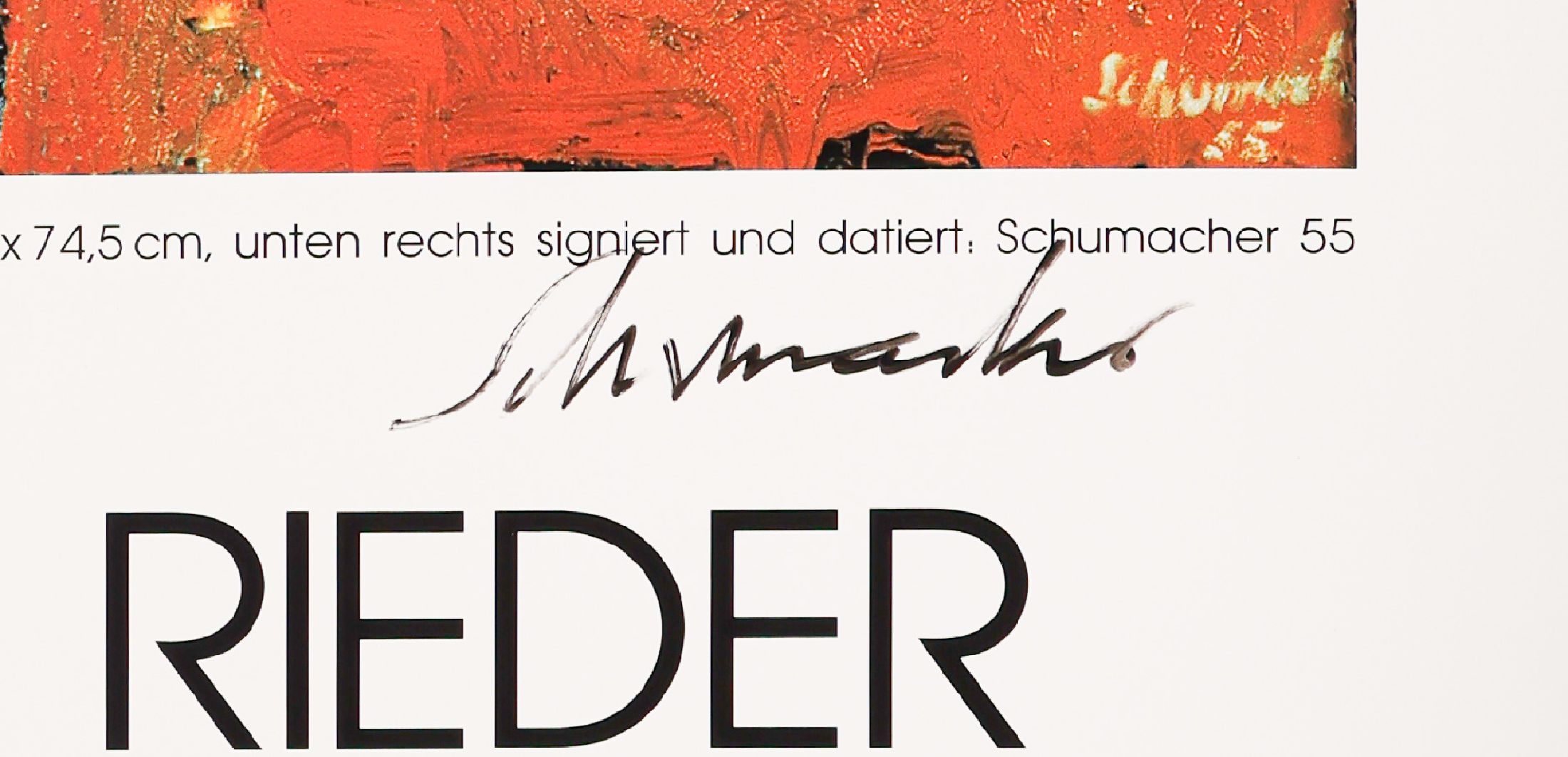 Detail a: Emil Schumacher, 1912 - 1999, Offsetdruck auf Papier, handsigniert, aus 1990, nur wenige handsignierte Exemplare, ca. 84x59,5 cm