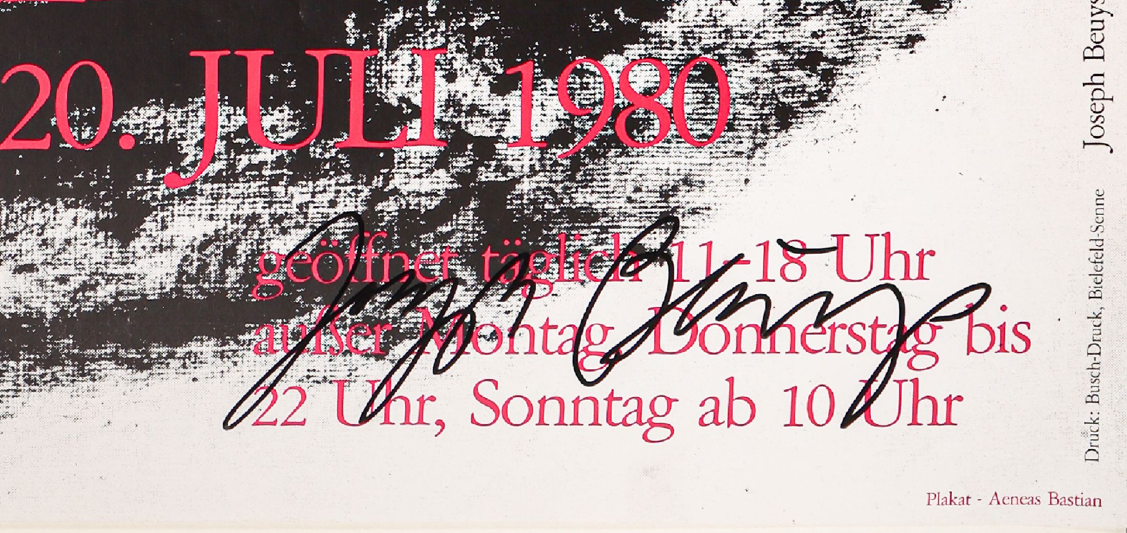 Detail a: Joseph Beuys, 1921 - 1986, Offsetlithographie auf Papier, handsigniert, aus 1980, nur wenige handsignierte Exemplare, ca. 60,5x42,5 cm